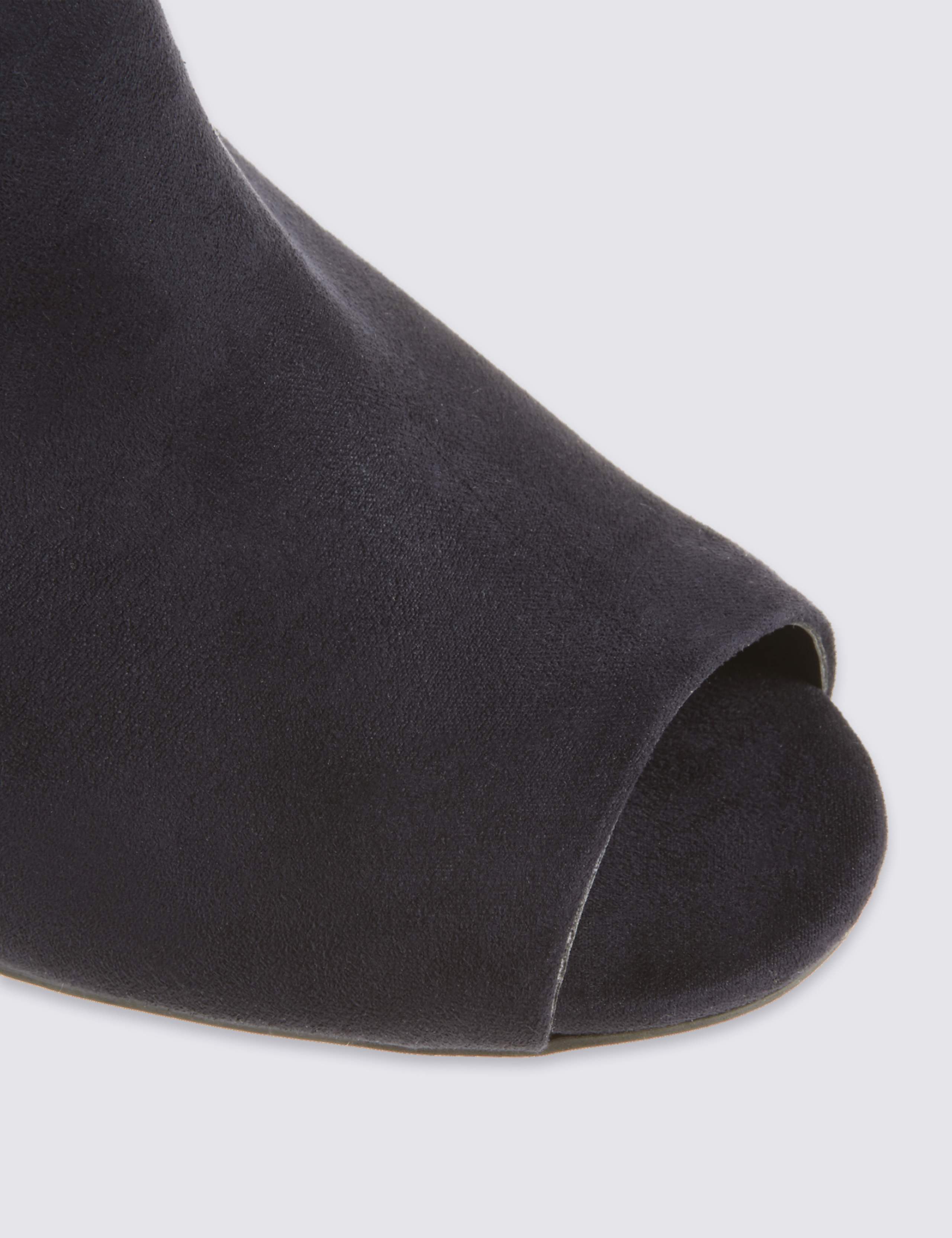 Block Heel Side Zip Peep Toe Ankle Boots 6 of 6