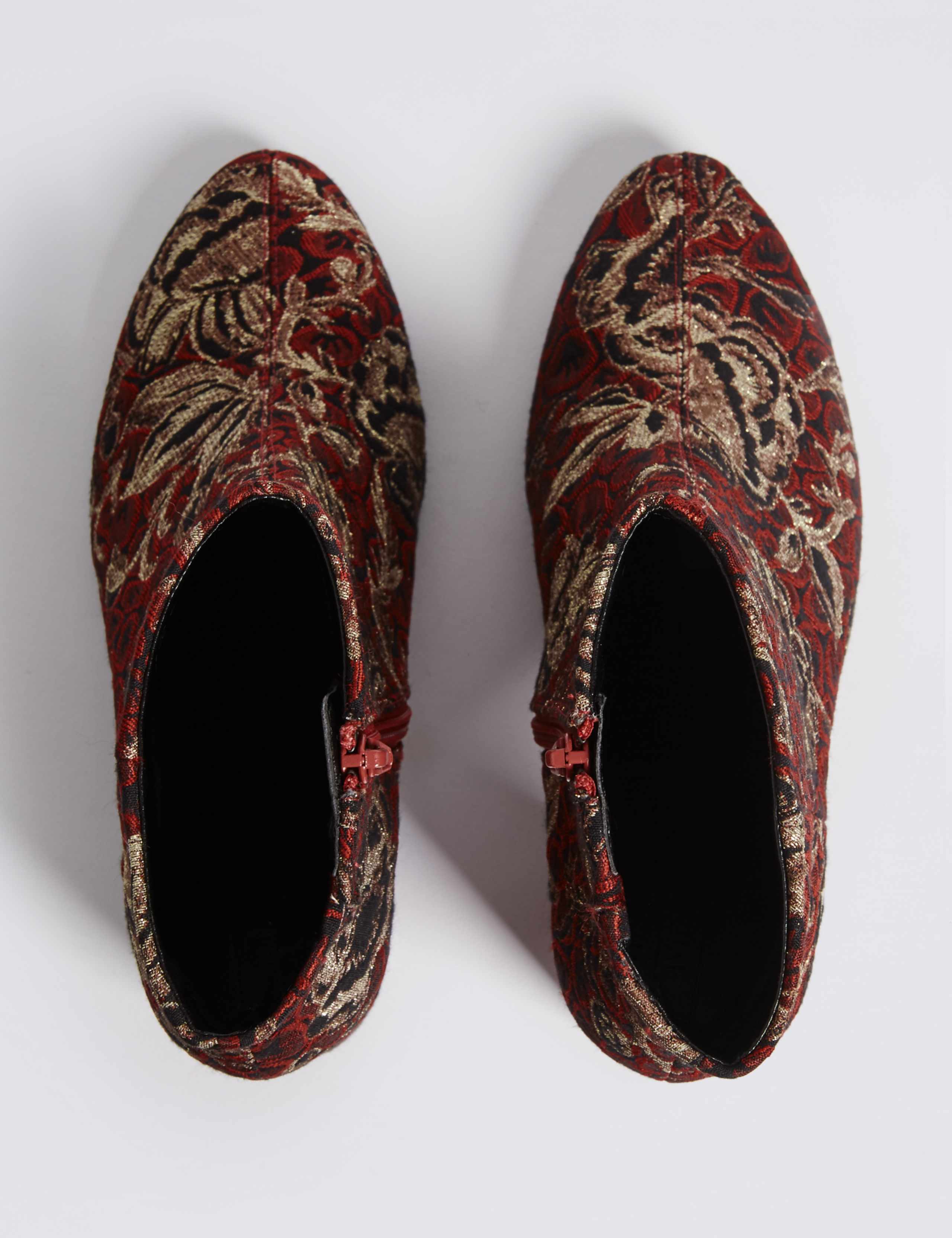 Block Heel Brocade Ankle Boots 4 of 6