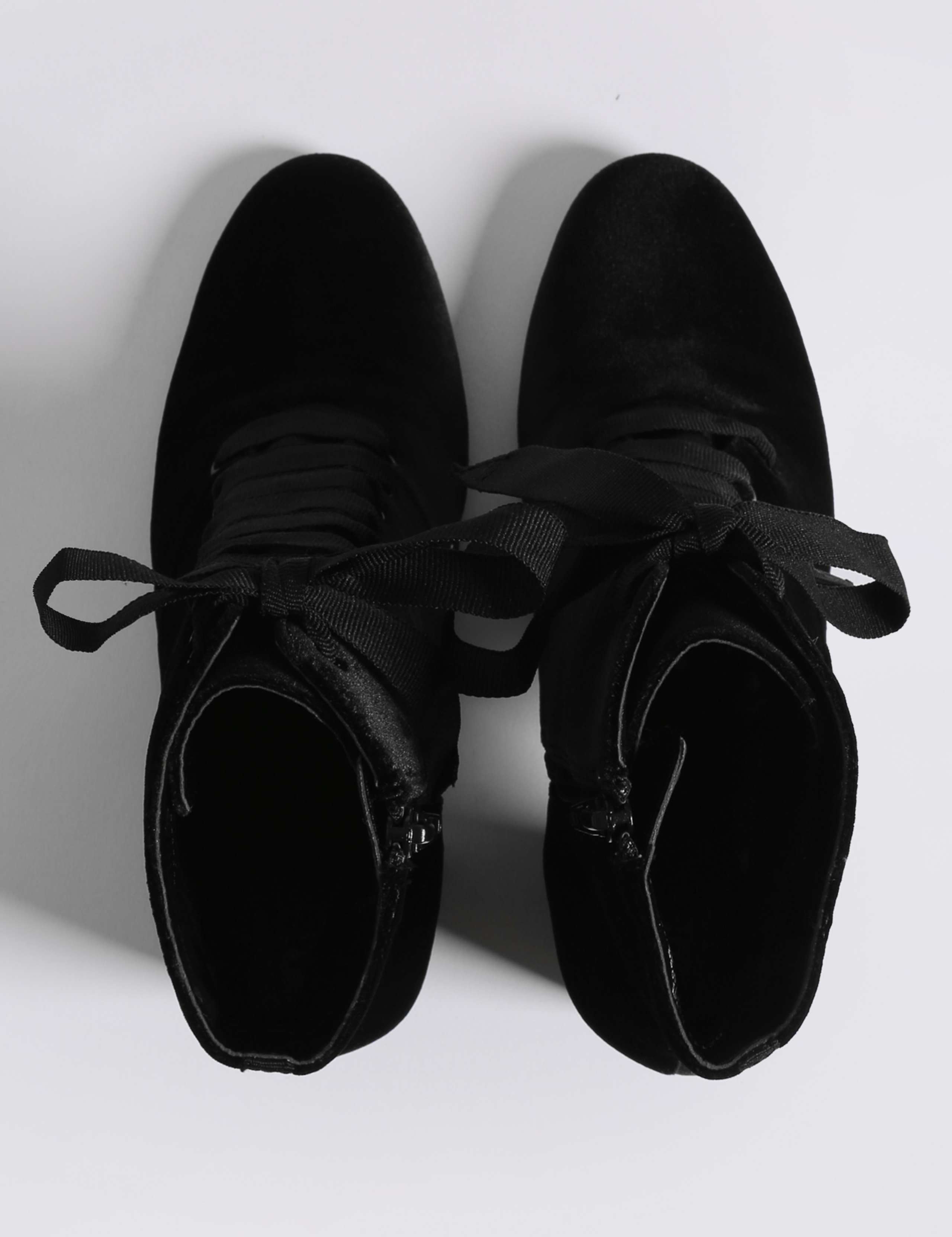 Block Heel Side Zip Lace-up Ankle Boots 4 of 6