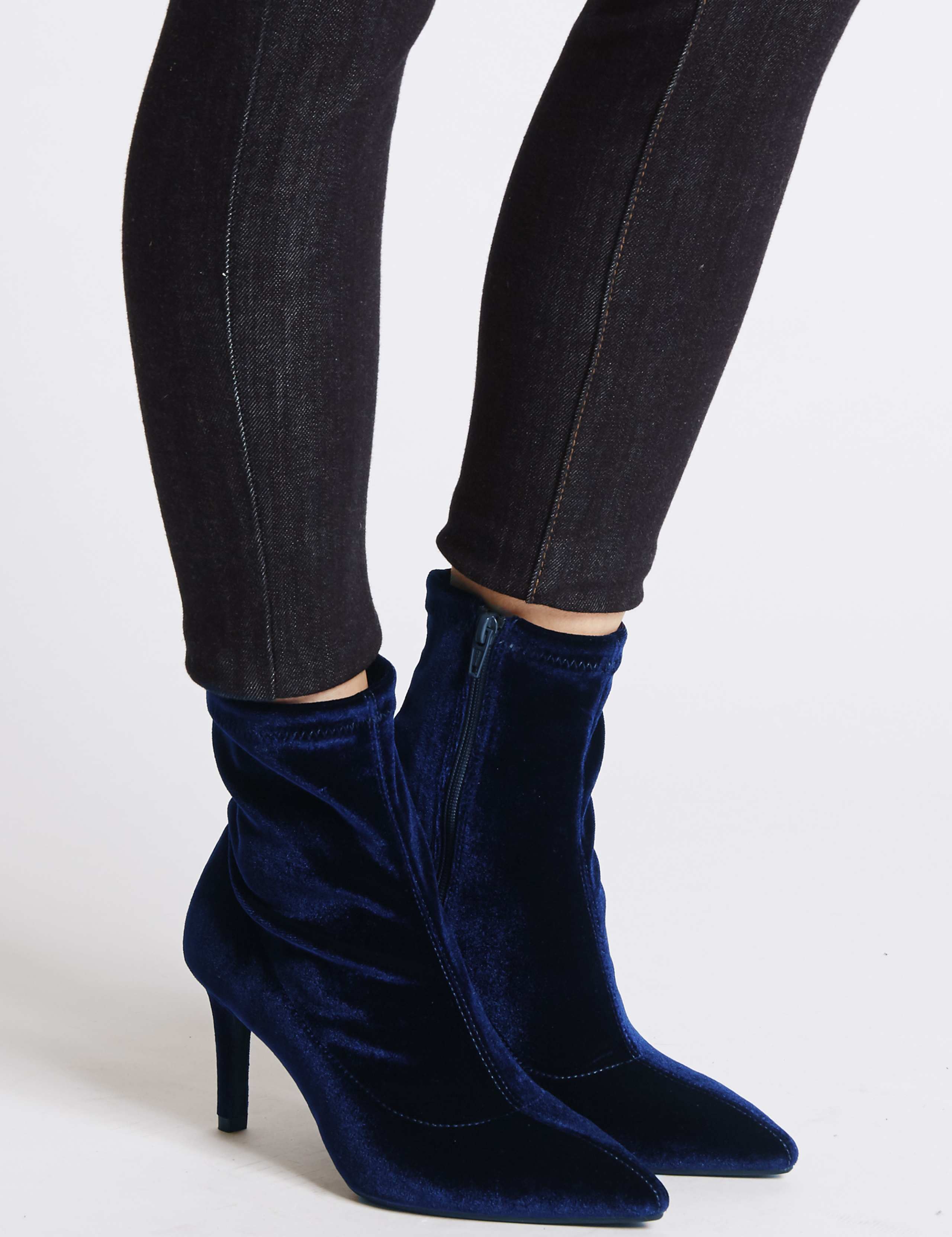 Stiletto Heel Side Zip Ankle Boots 1 of 6