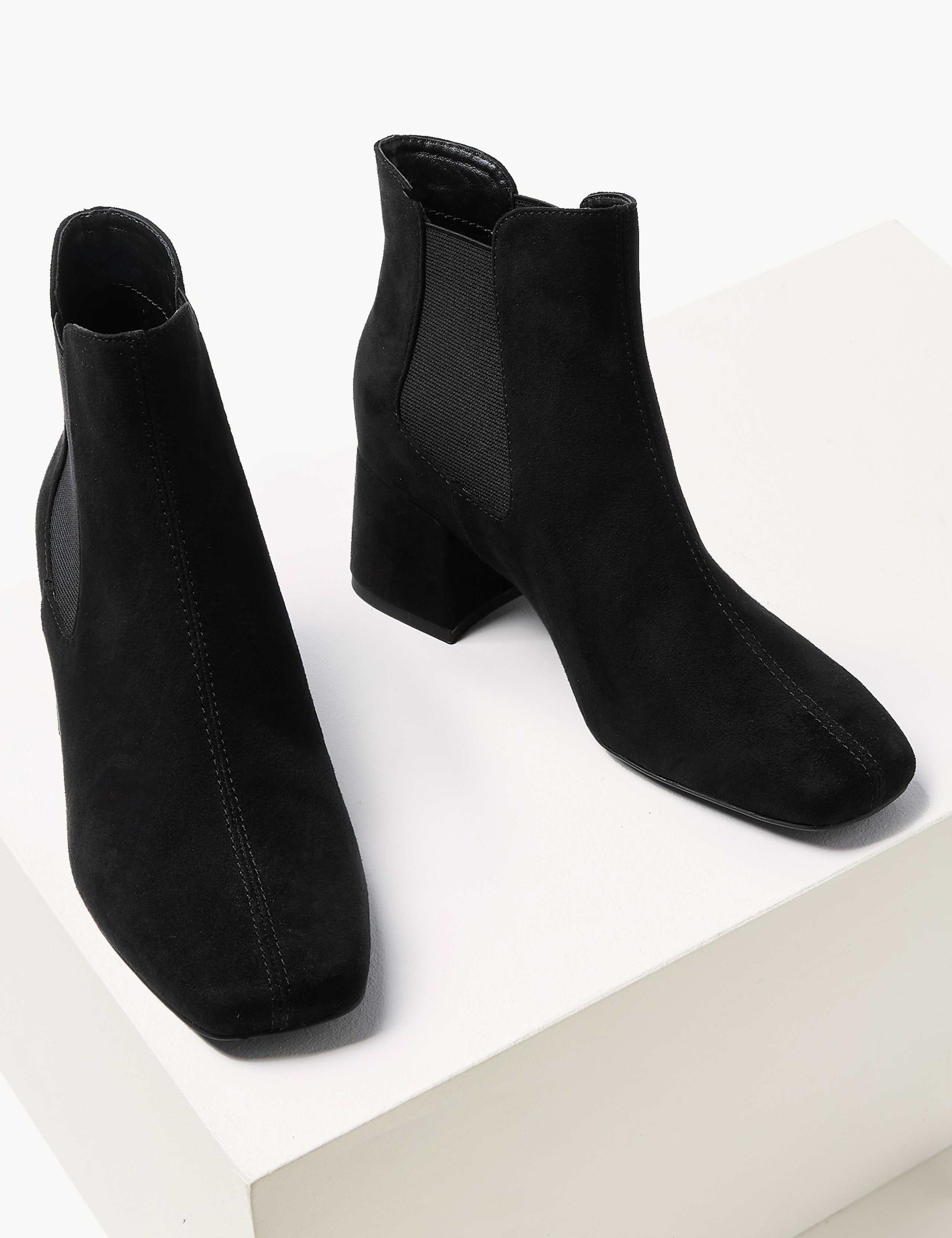 Block Heel Square Toe Chelsea Boots 3 of 6