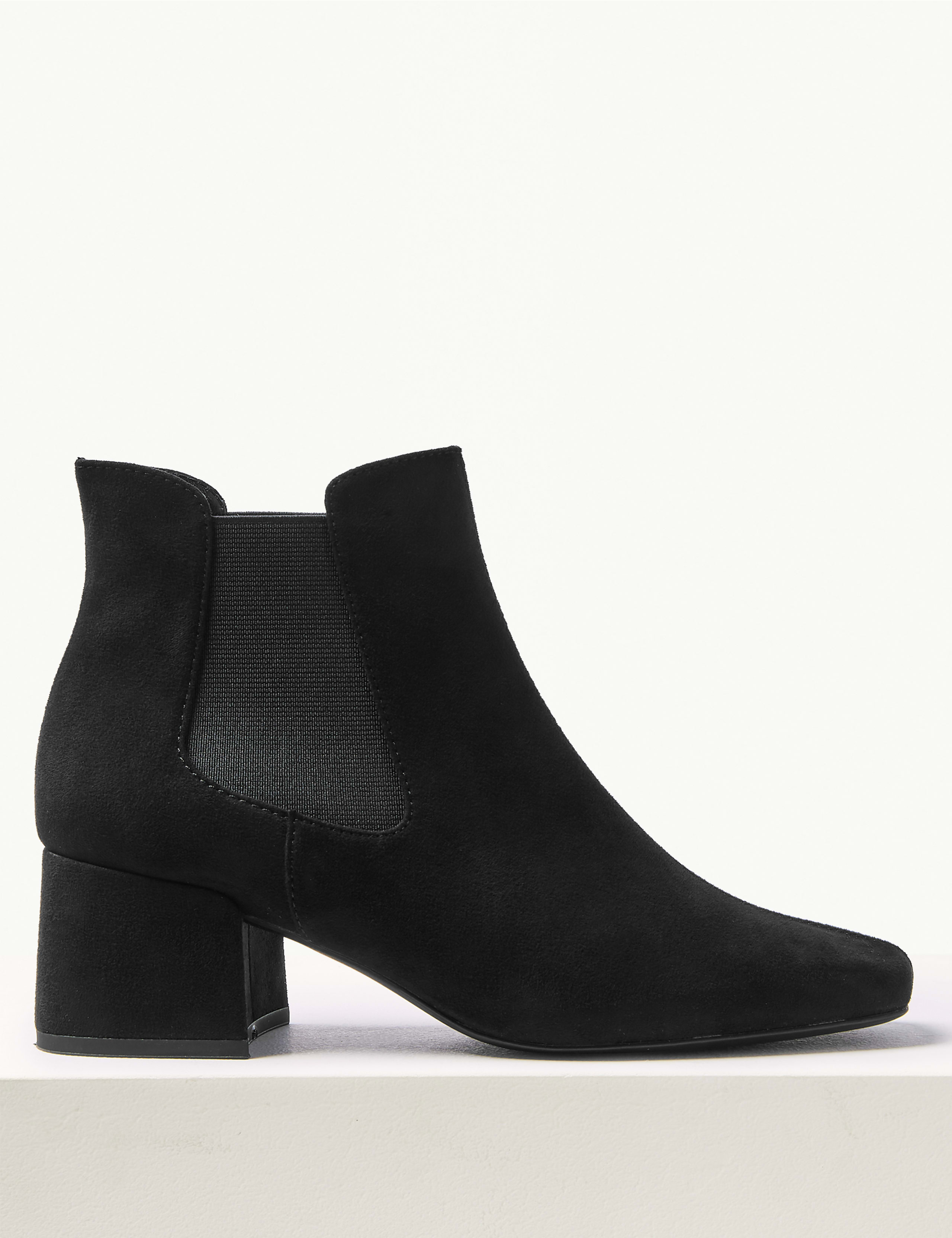 Block Heel Square Toe Chelsea Boots 2 of 6