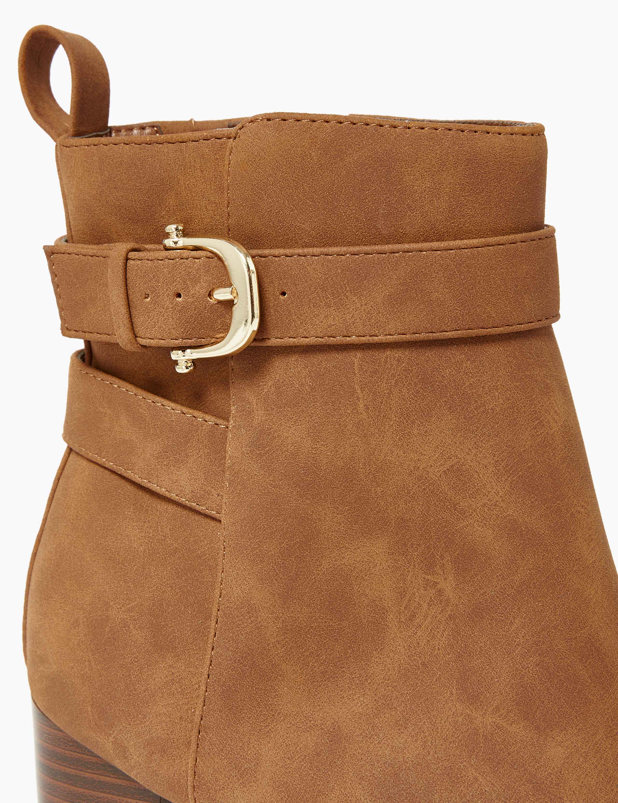 Buckle Block Heel Ankle Boots 3 of 4