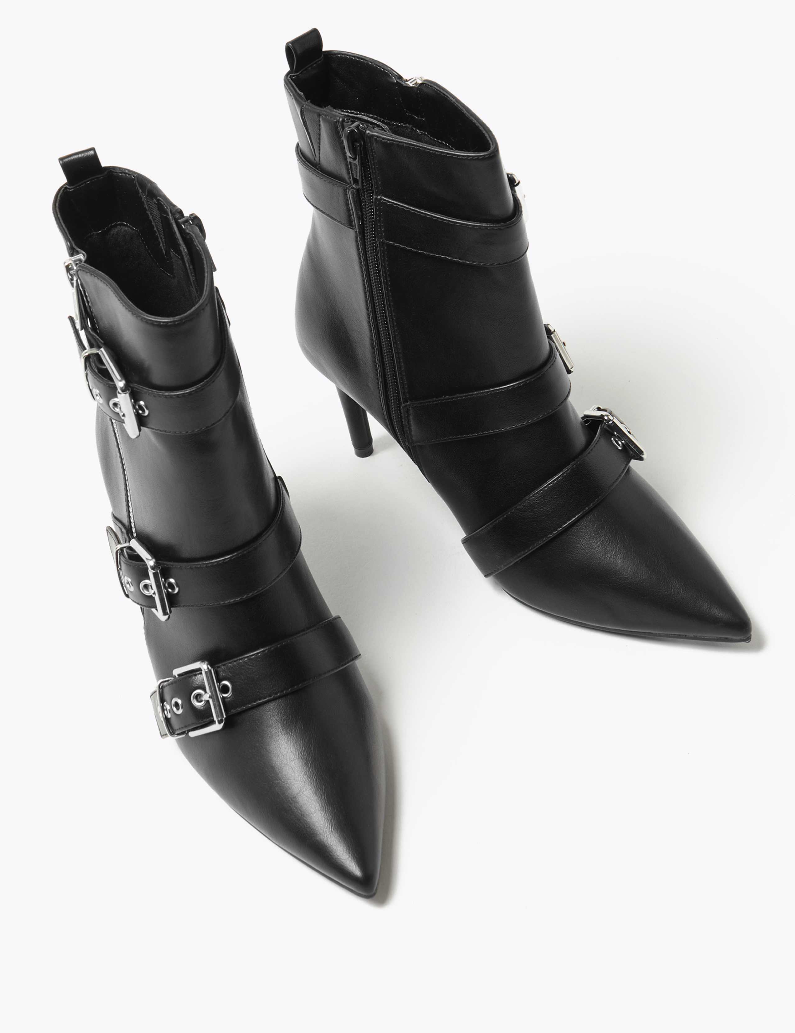 Multi Buckle Stiletto Heel Ankle Boots 3 of 5