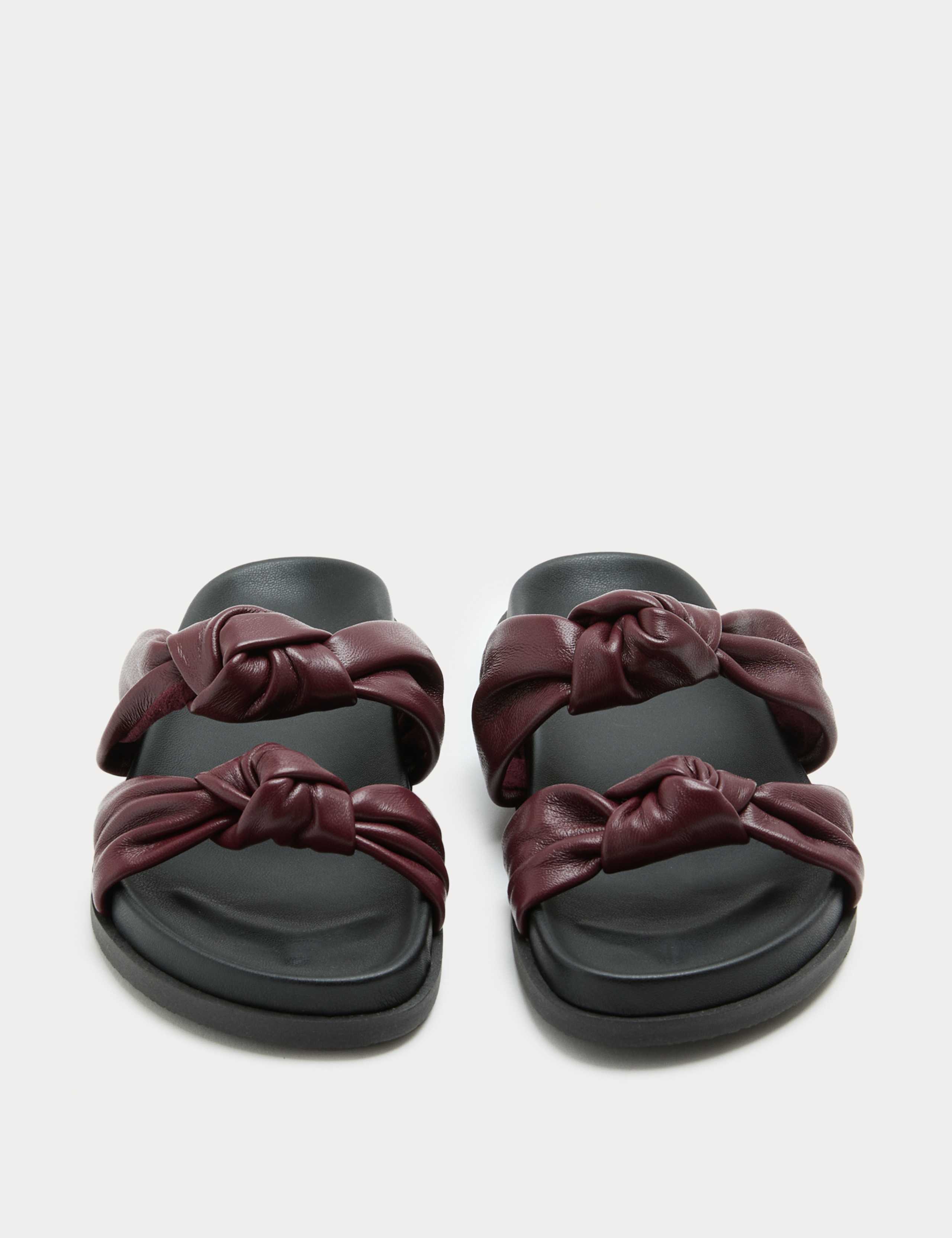 Leather Knot Flat Footbed Sandals 1 of 3