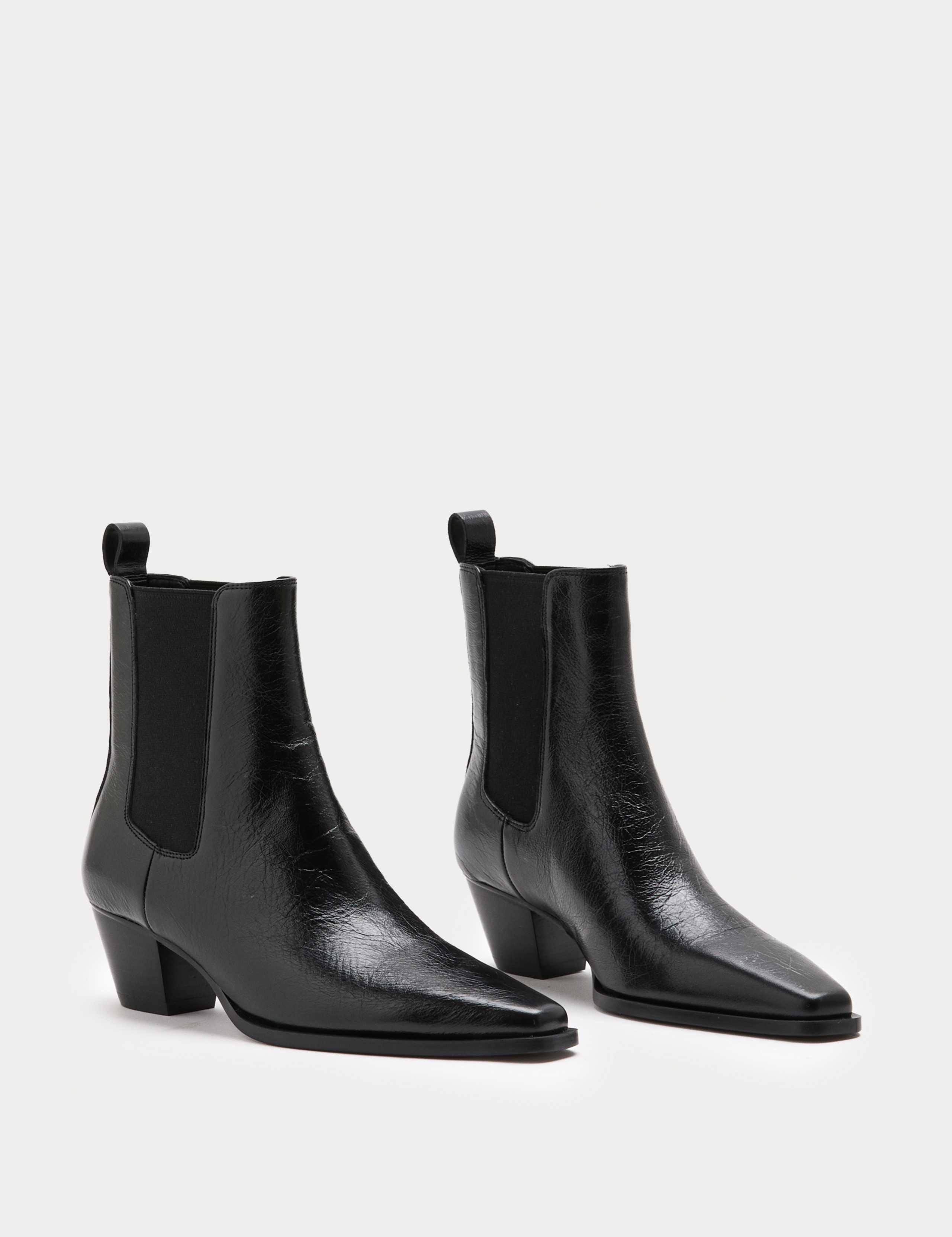 Leather Chelsea Block Heel Ankle Boots 2 of 3