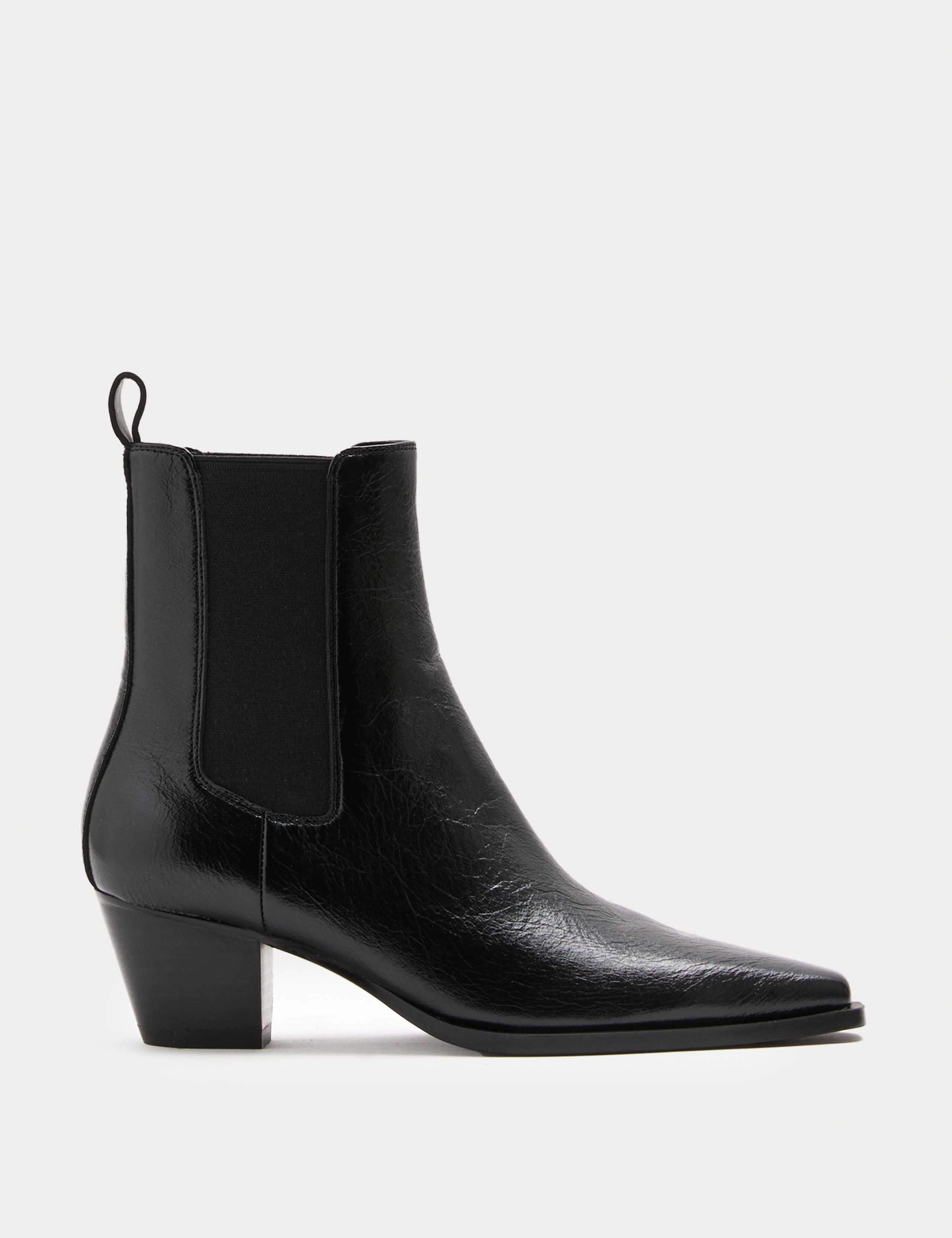 Leather Chelsea Block Heel Ankle Boots 1 of 3