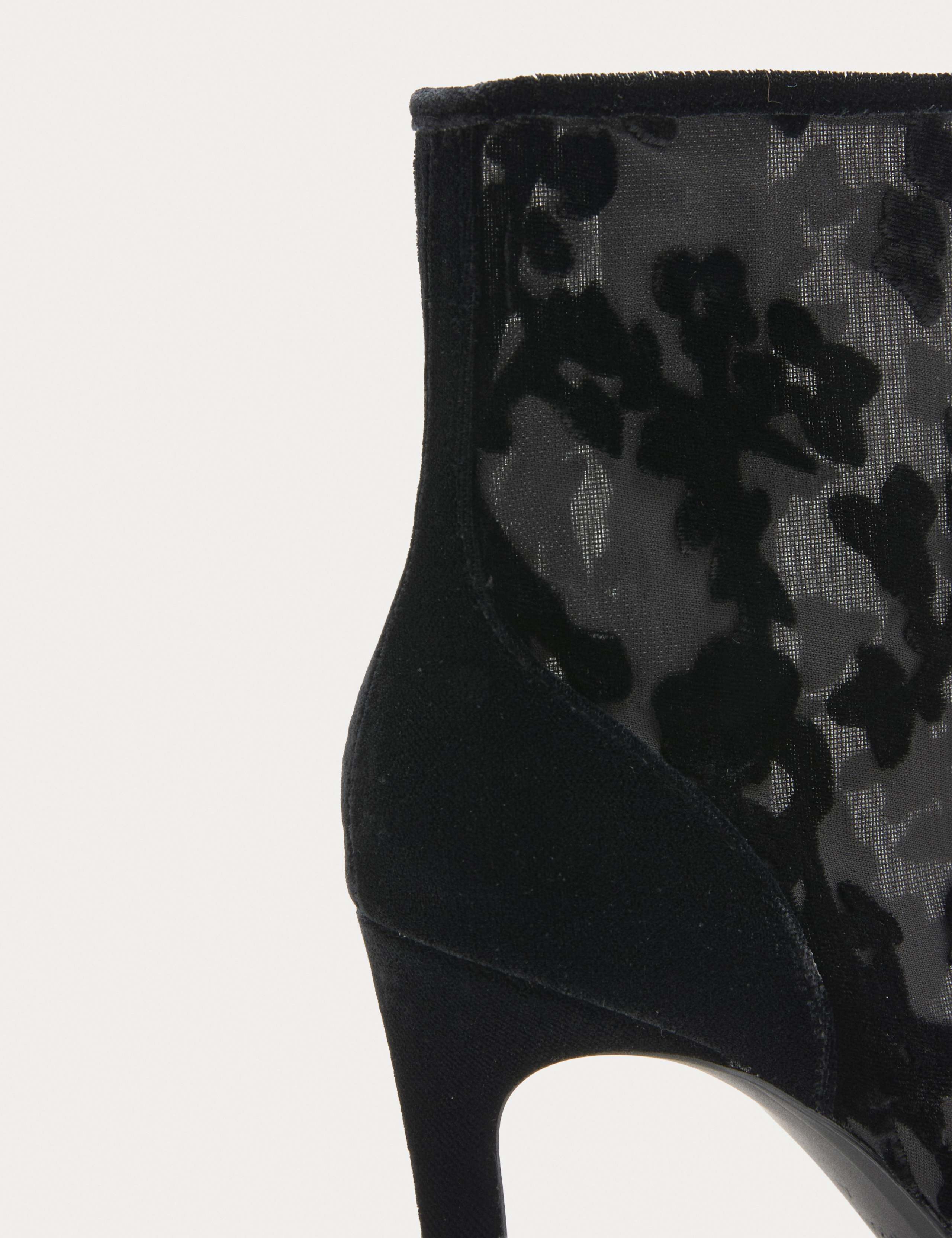 Mesh Floral Stiletto Heel Pointed Ankle Boots 3 of 3