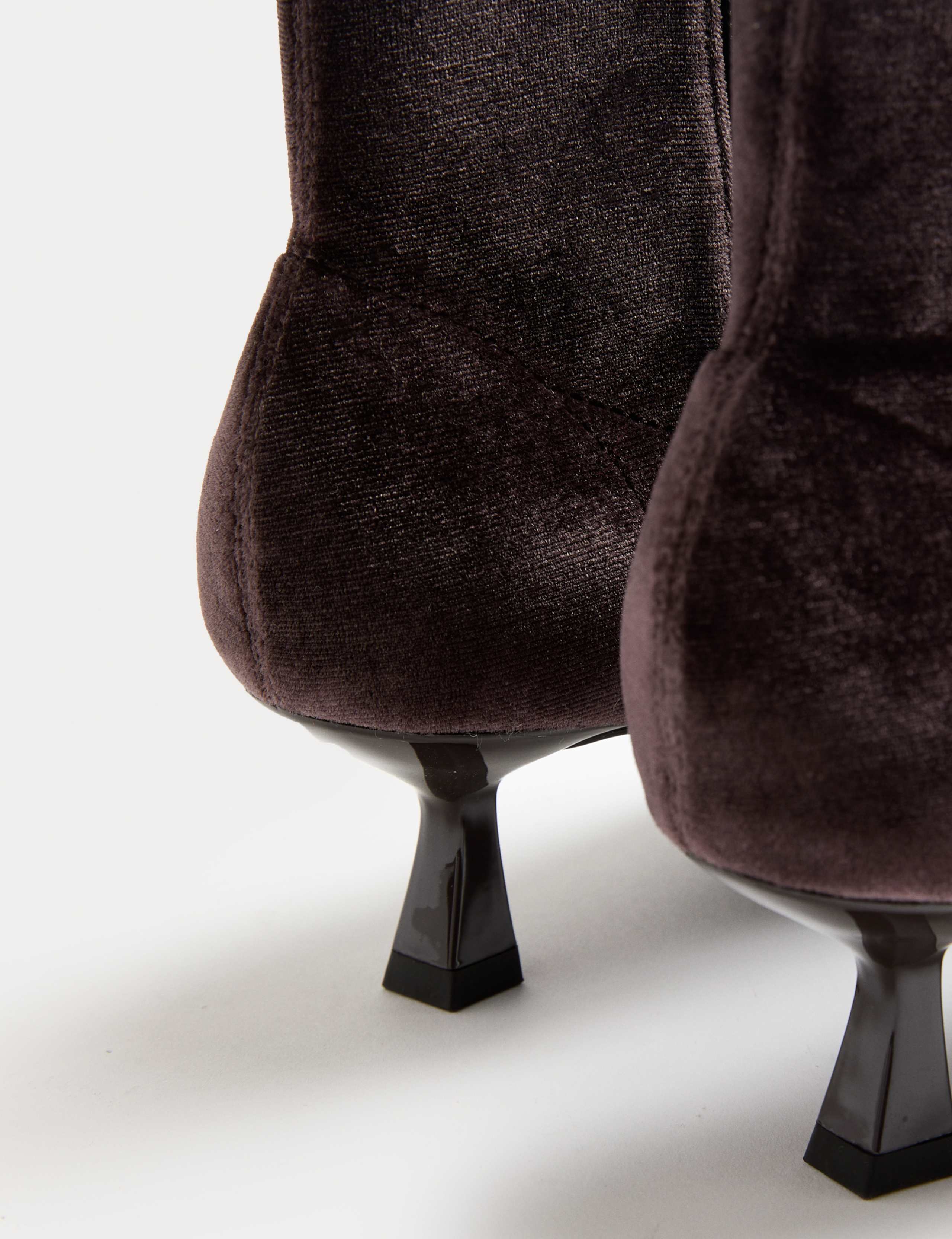 Velvet Kitten Heel Pointed Sock Boots 3 of 4