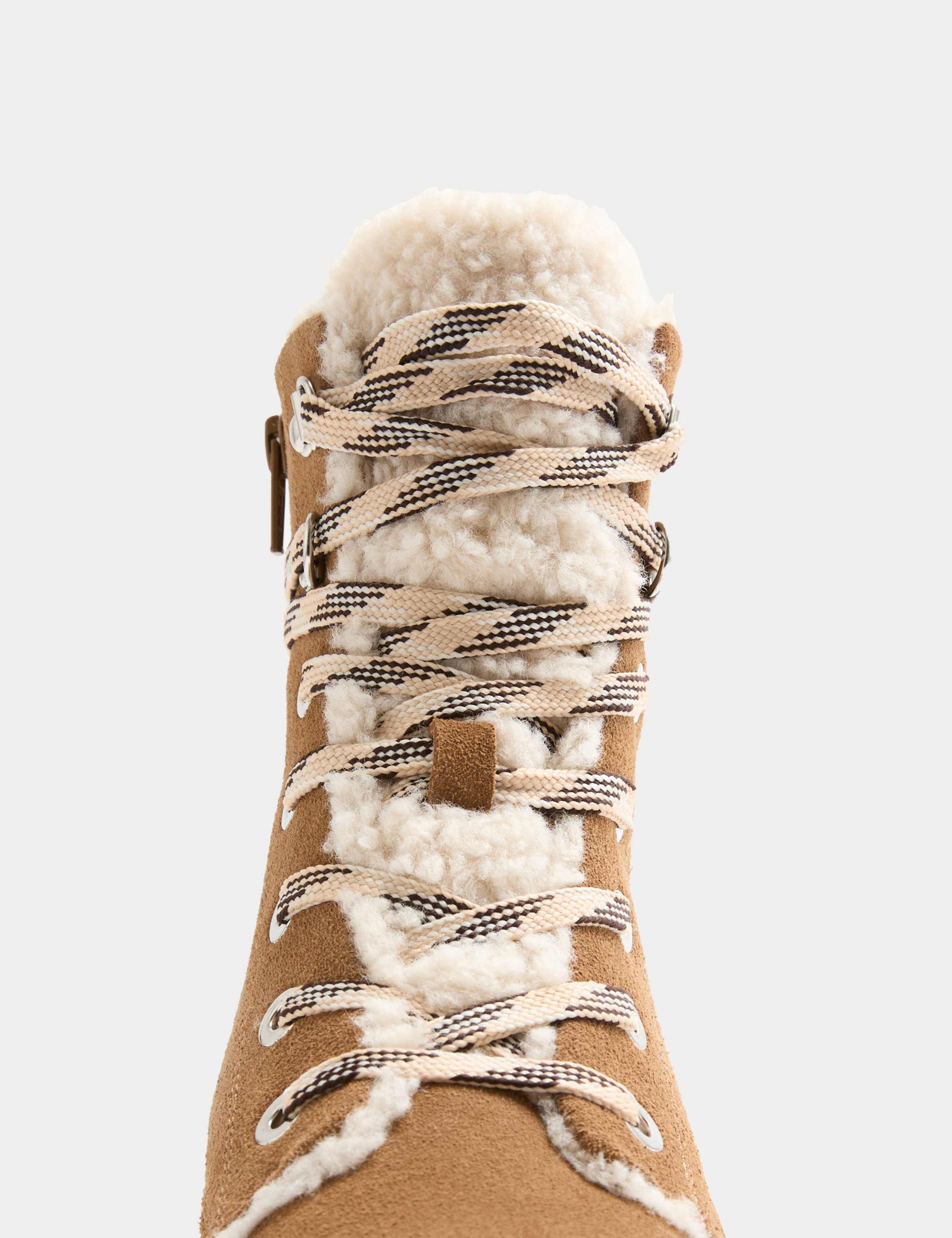 Suede Borg Lined Block Heel Winter Boots 2 of 3