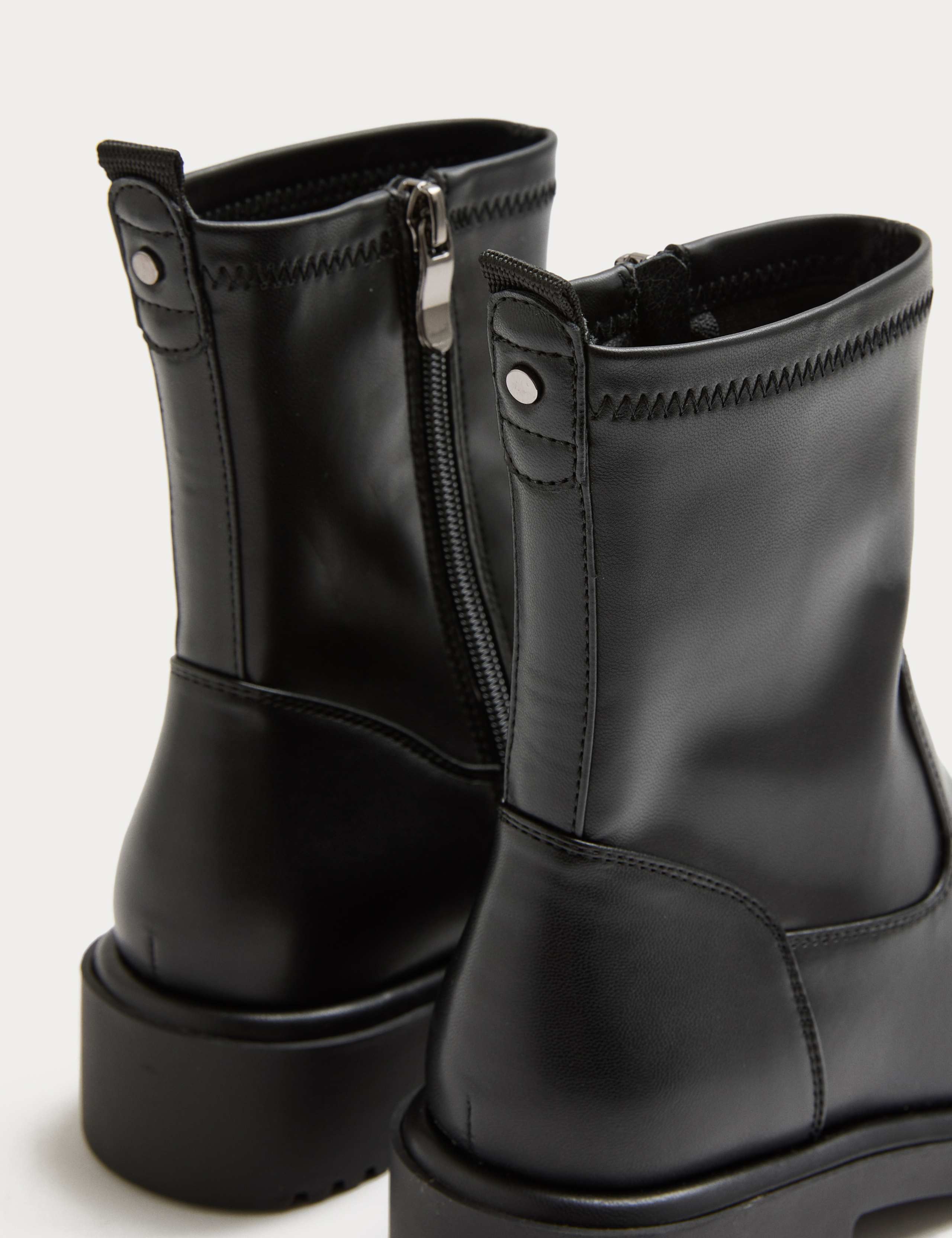 Block Heel Sock Ankle Boots 3 of 3