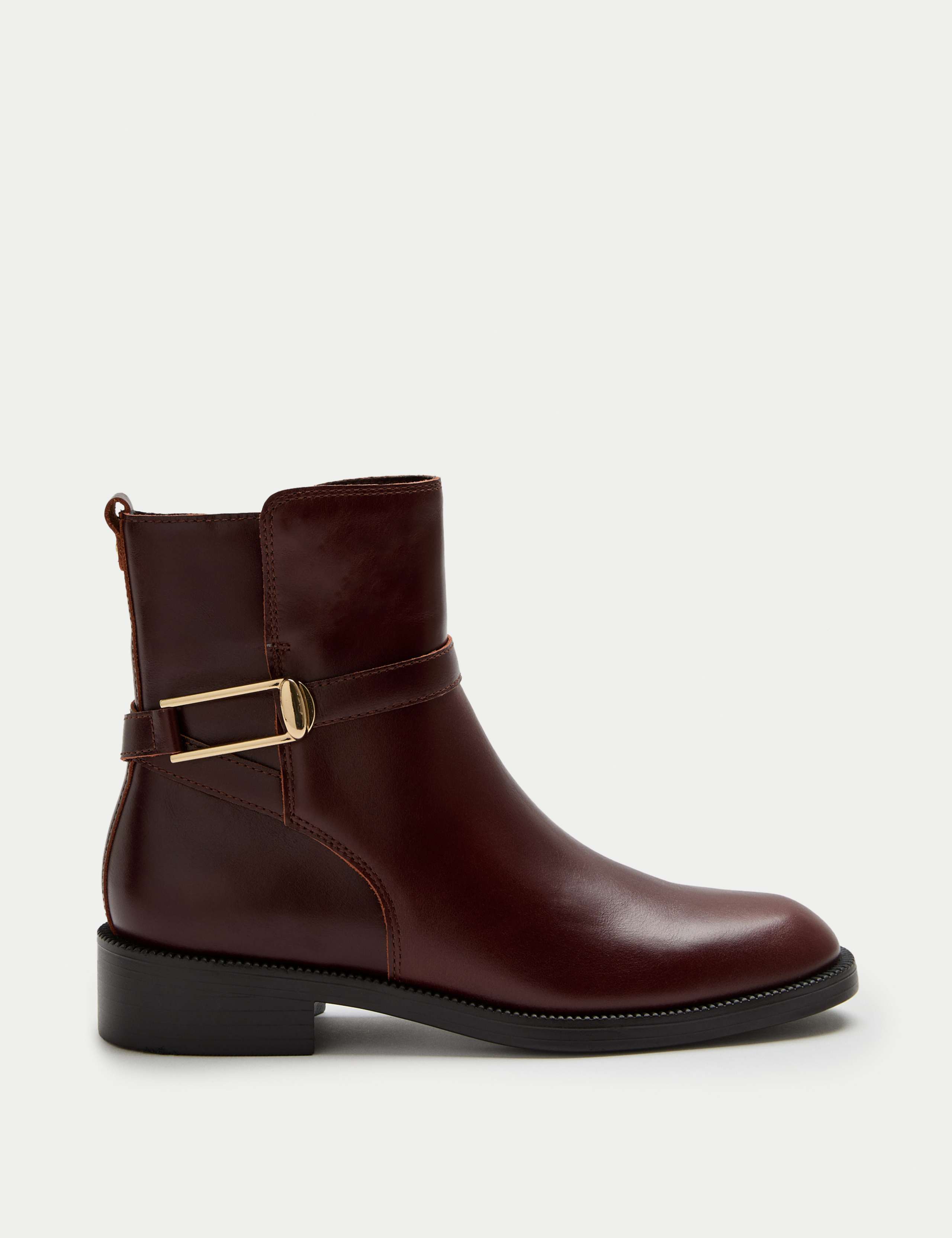 Leather Buckle Block Heel Ankle Boots 2 of 3