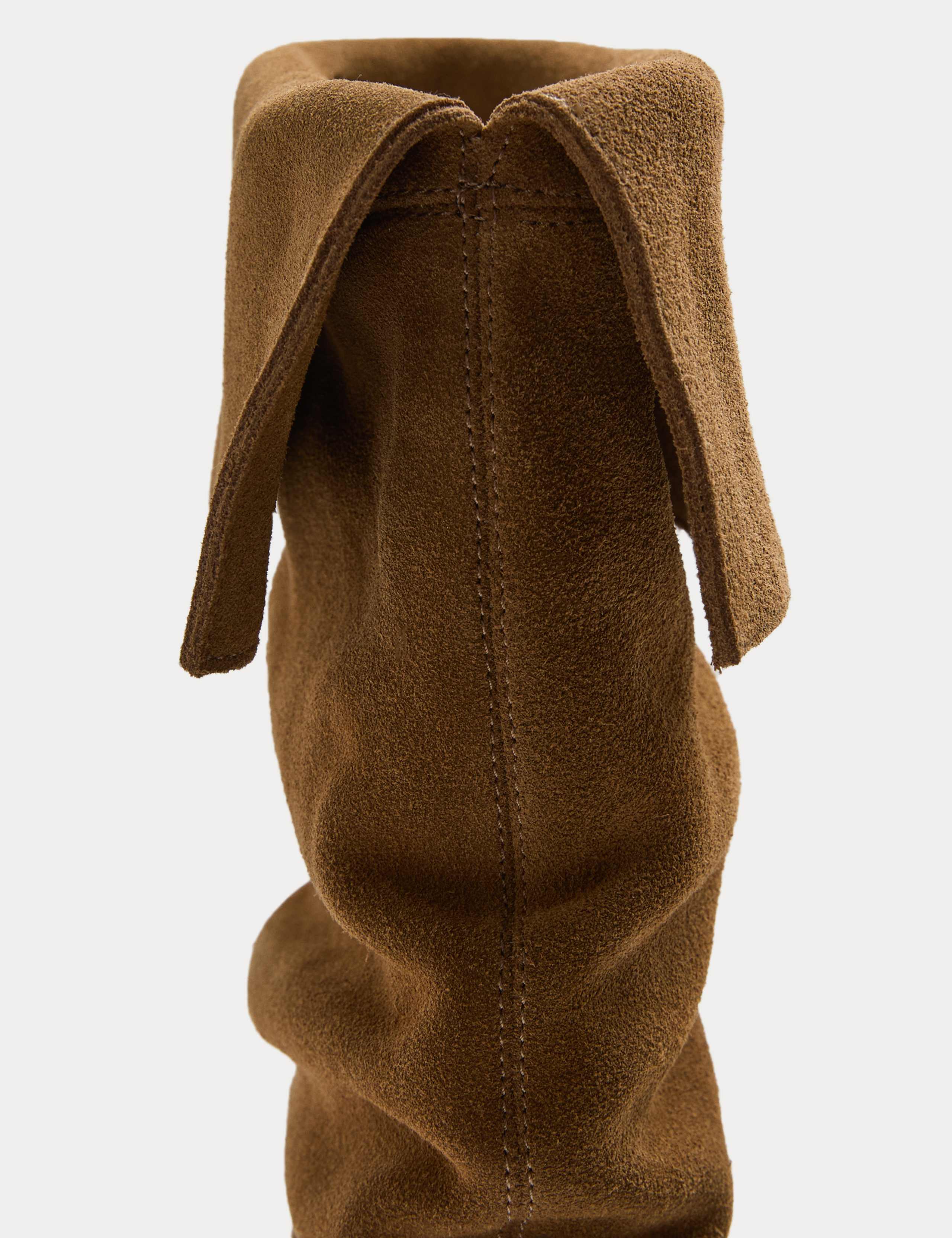 Suede Square Toe Knee High Boots 3 of 3