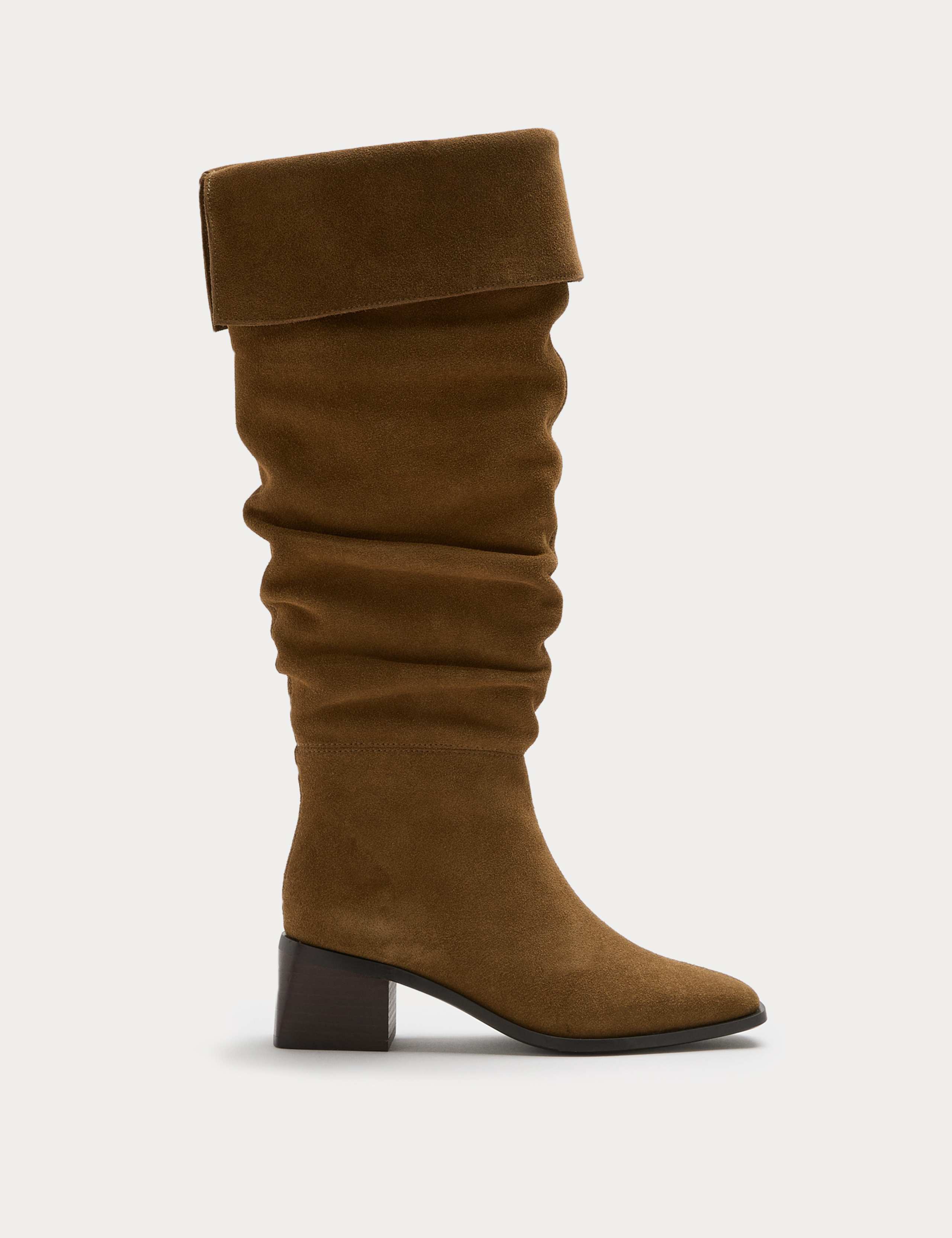 Suede Square Toe Knee High Boots 2 of 3