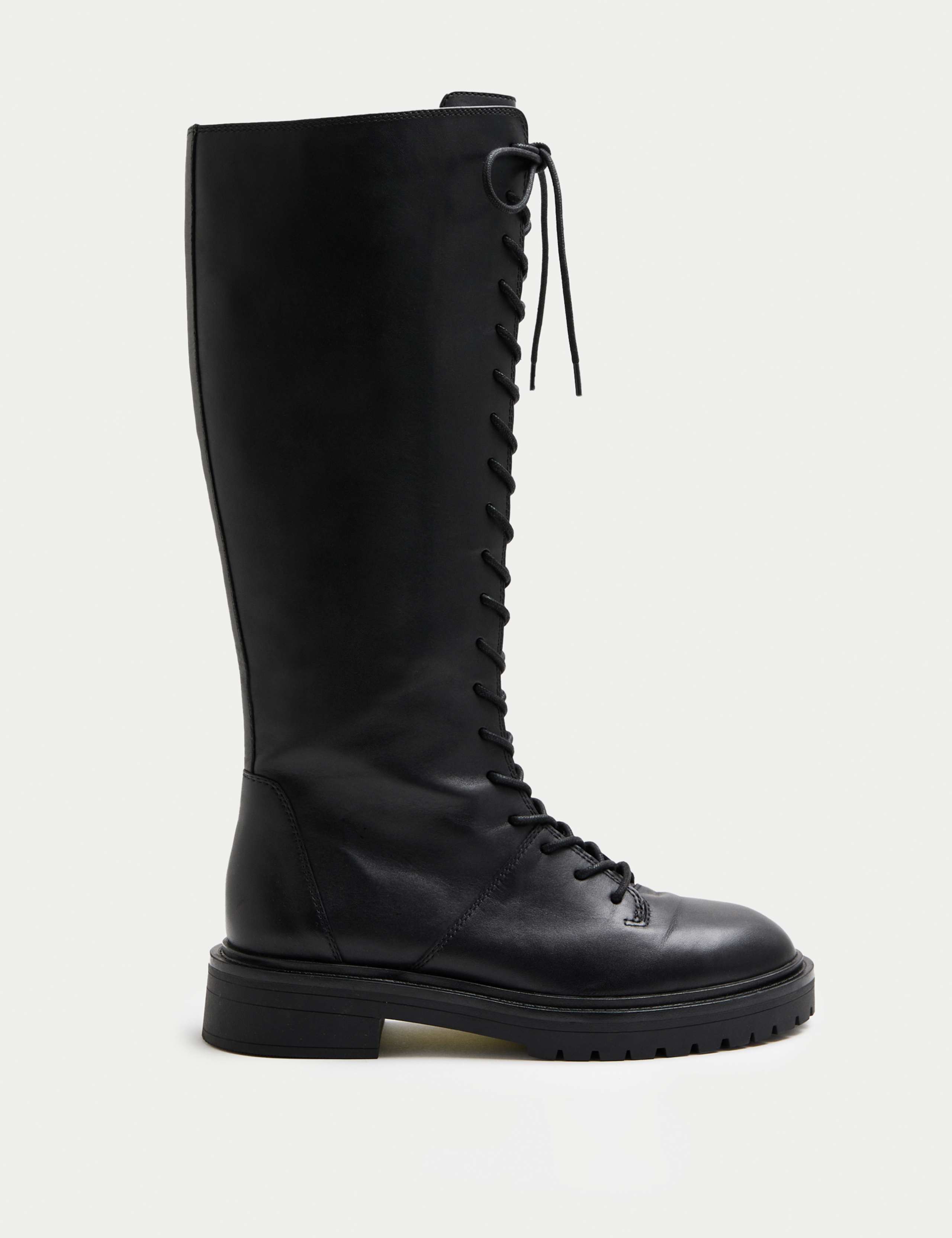 Leather Lace Up Knee High Boots 2 of 3