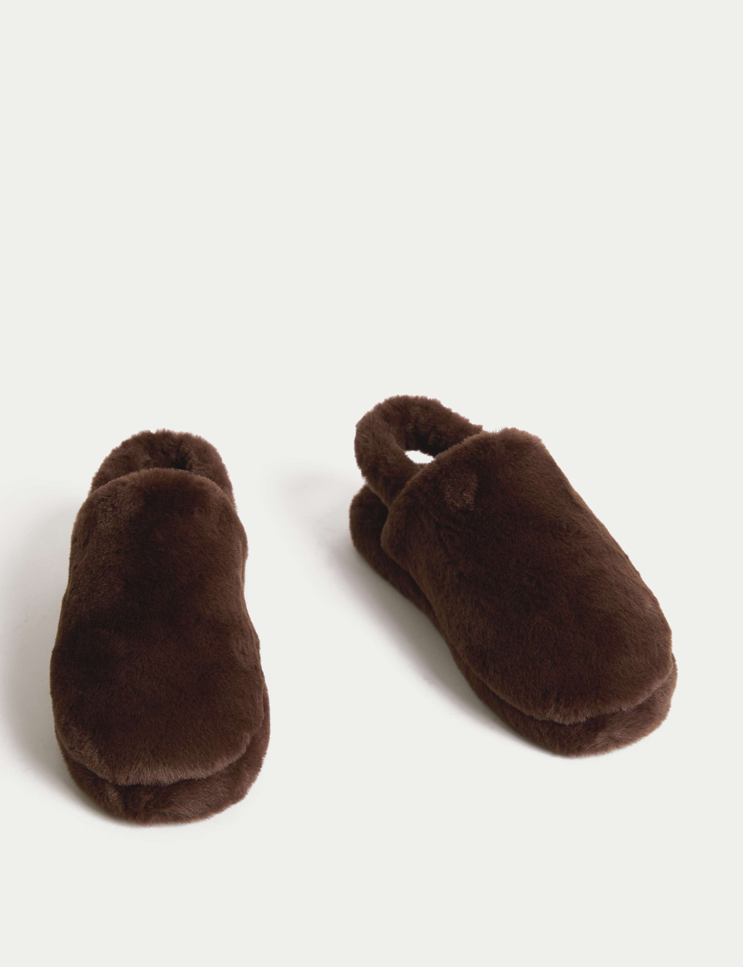 Faux Fur Mule Slippers 2 of 3