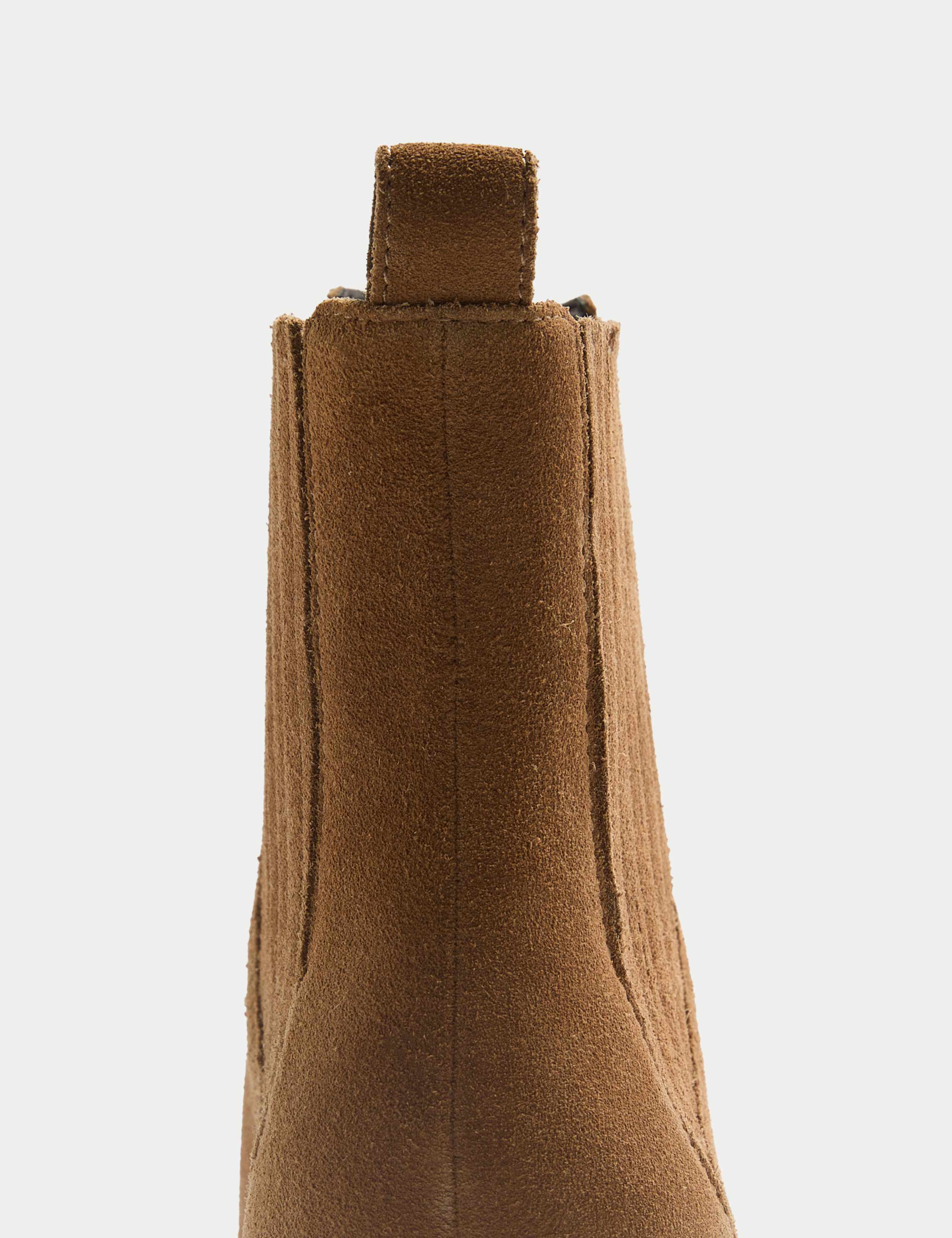 Suede Cowboy Block Heel Pointed Boots 3 of 3