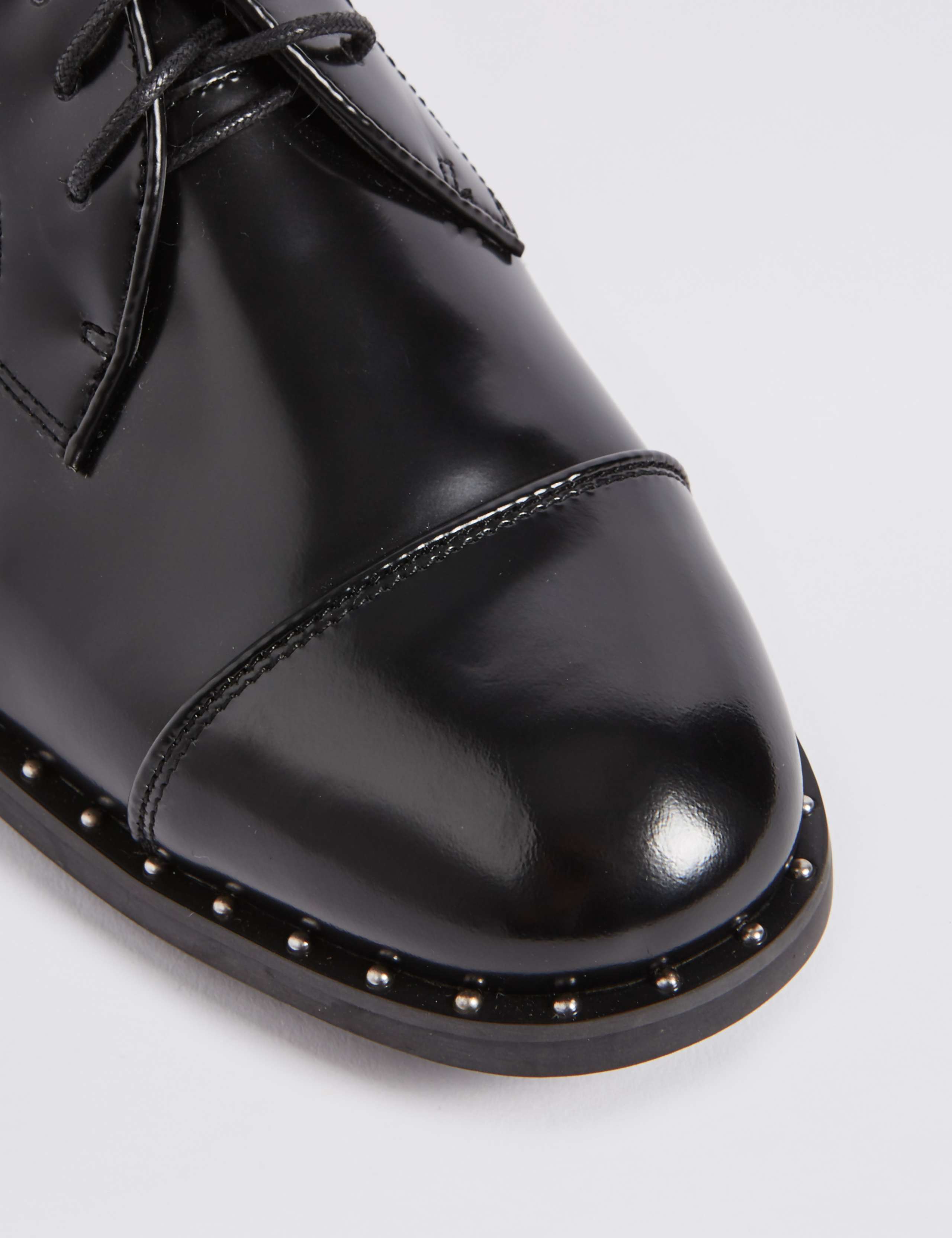 Wide Fit Leather Block Heel Brogue Shoes 6 of 6