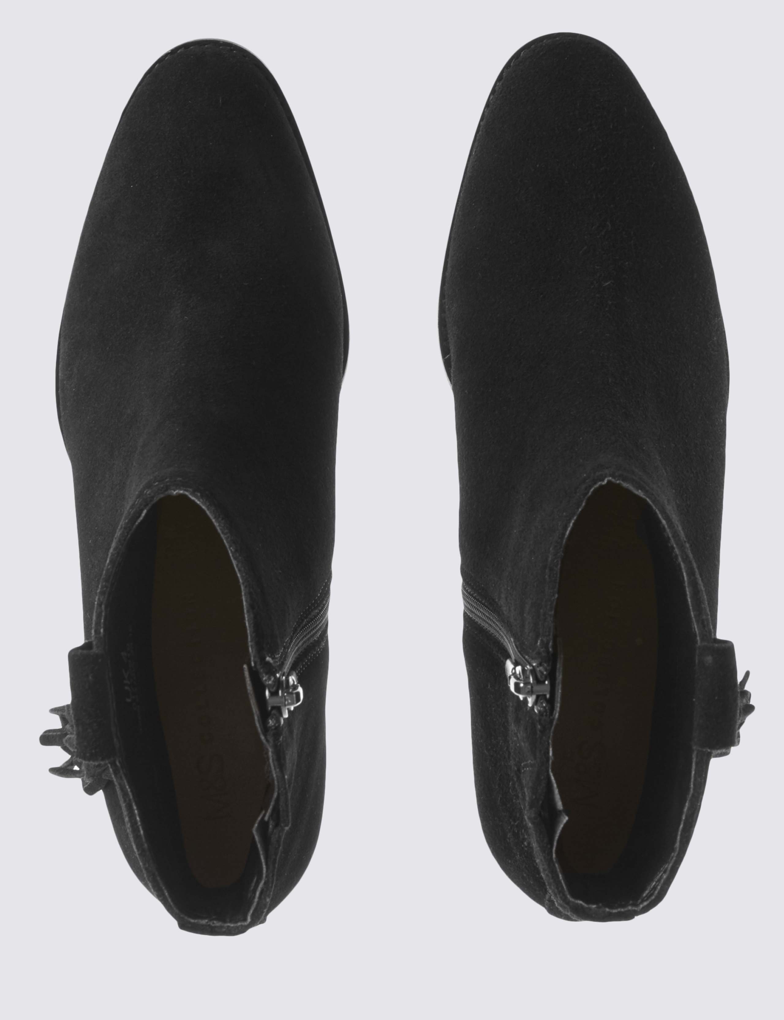 Wide Fit Leather Block Heel Ankle Boots 2 of 4