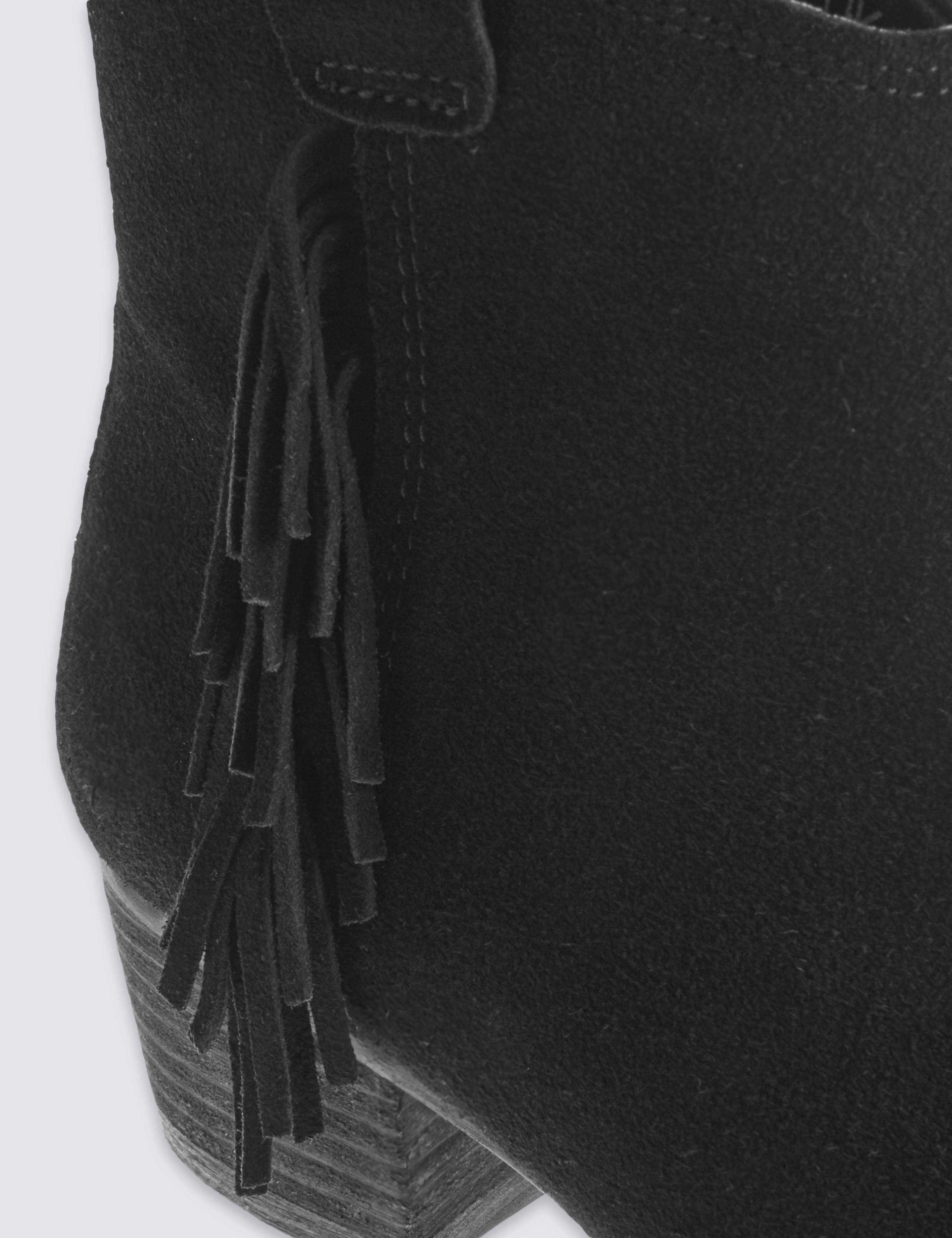 Wide Fit Leather Block Heel Ankle Boots 4 of 4