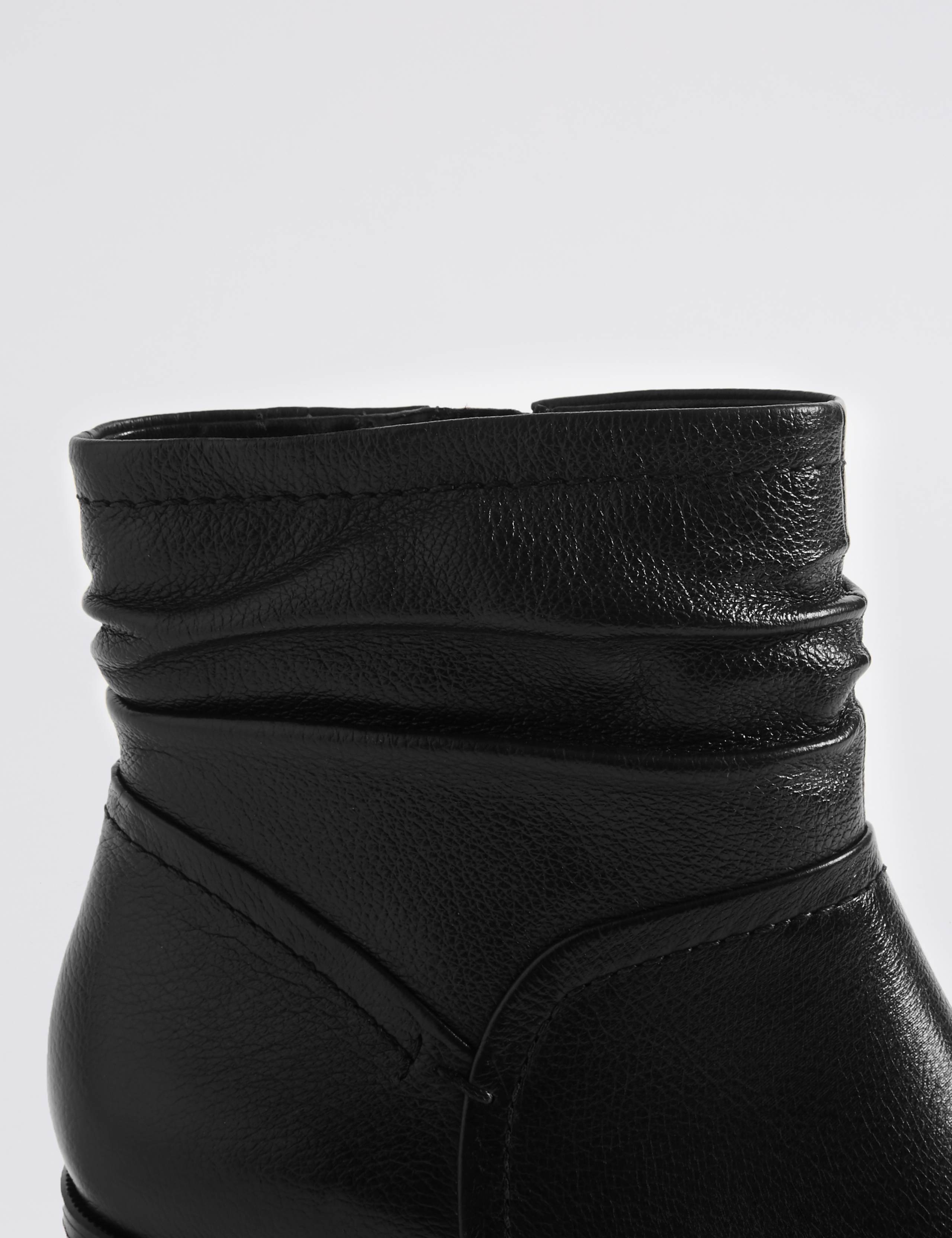 Wide Fit Leather Ruched Block Heel Ankle Boots 6 of 6