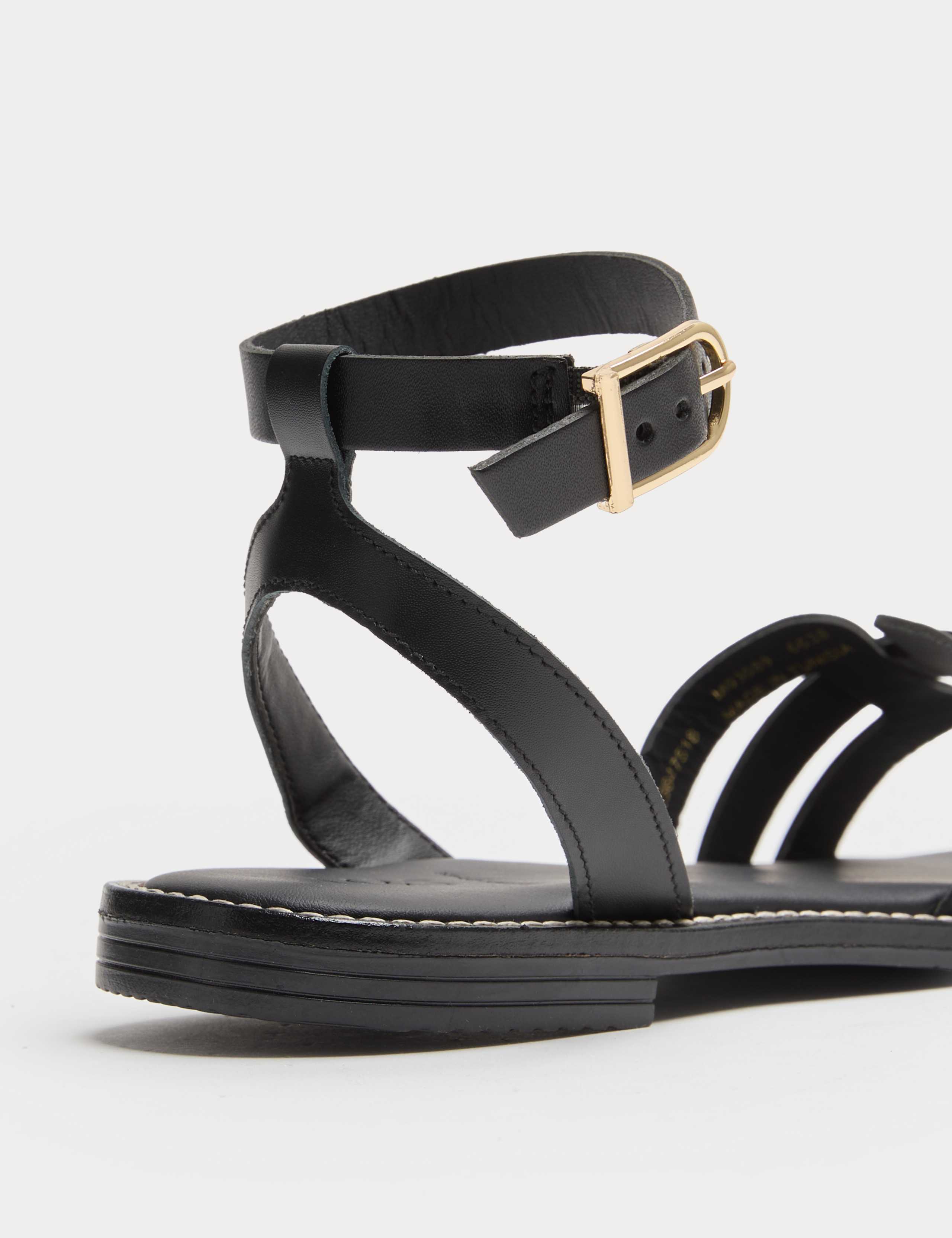 Leather Buckle Ankle Strap Sandals 3 of 3