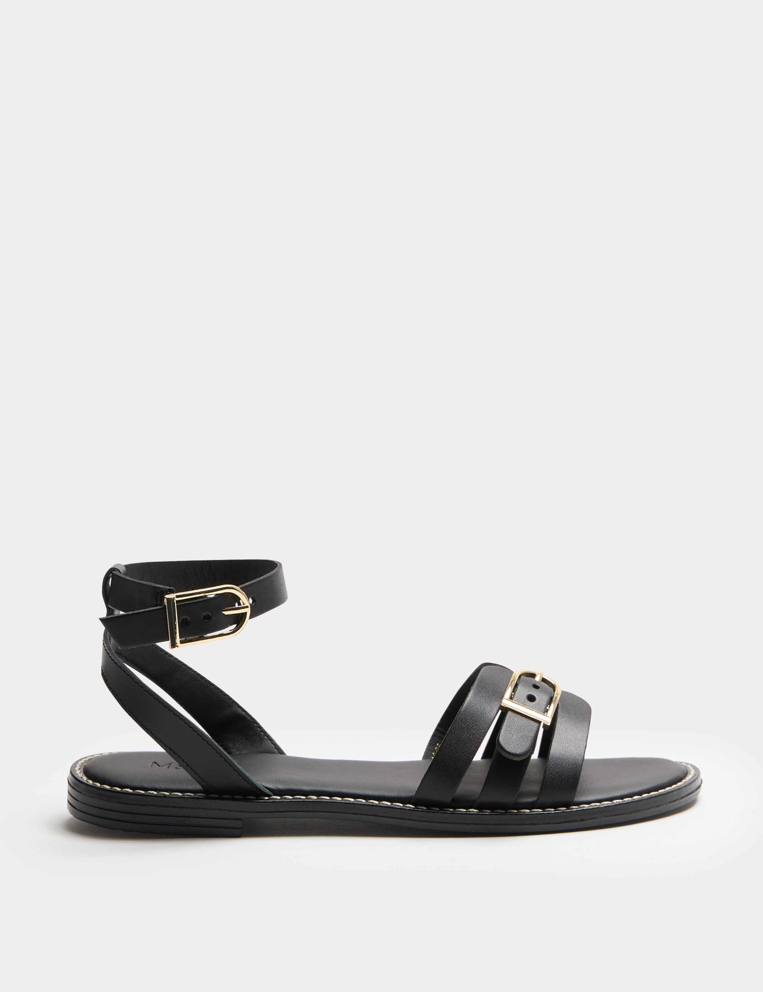 Leather Buckle Ankle Strap Sandals 2 of 3
