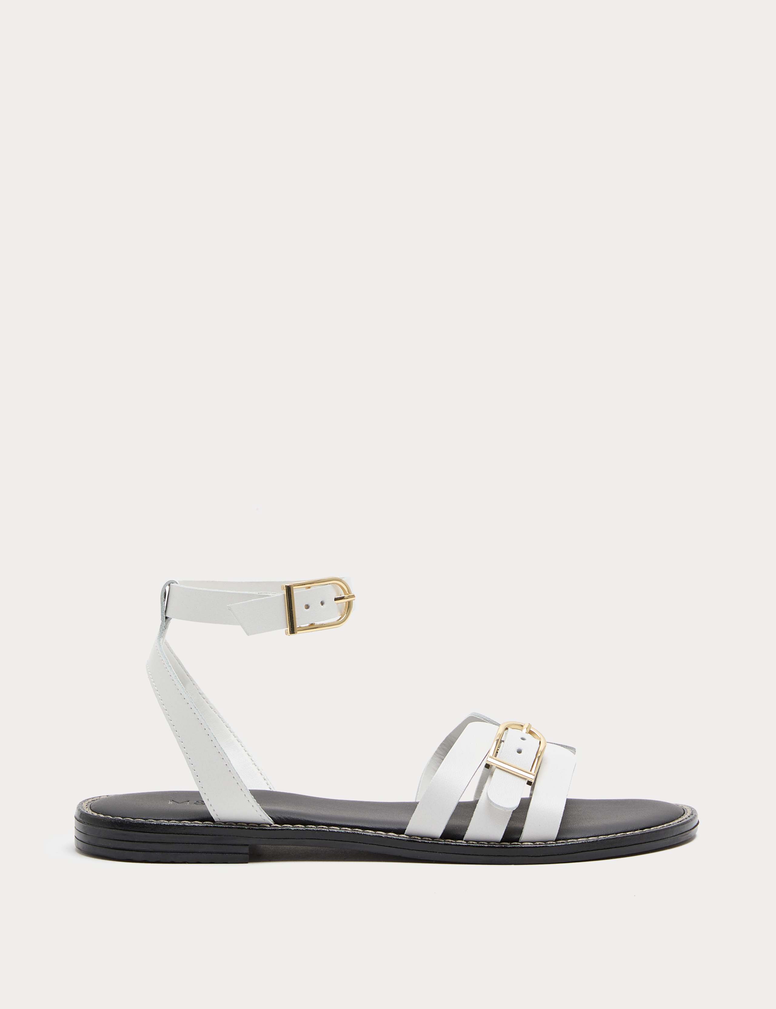 Leather Buckle Ankle Strap Sandals 2 of 3