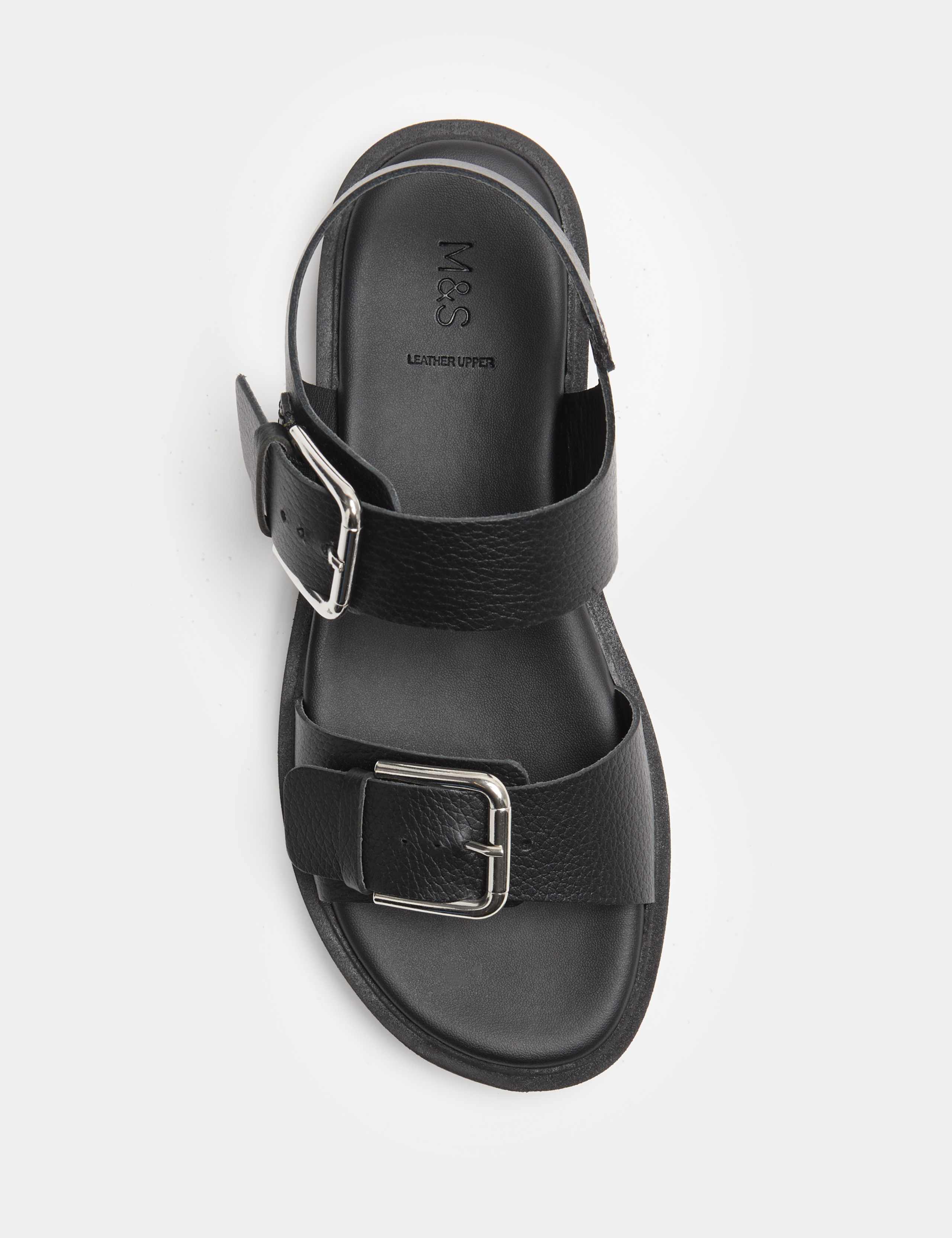 Leather Buckle Ankle Strap Flatform Sandals 3 of 3