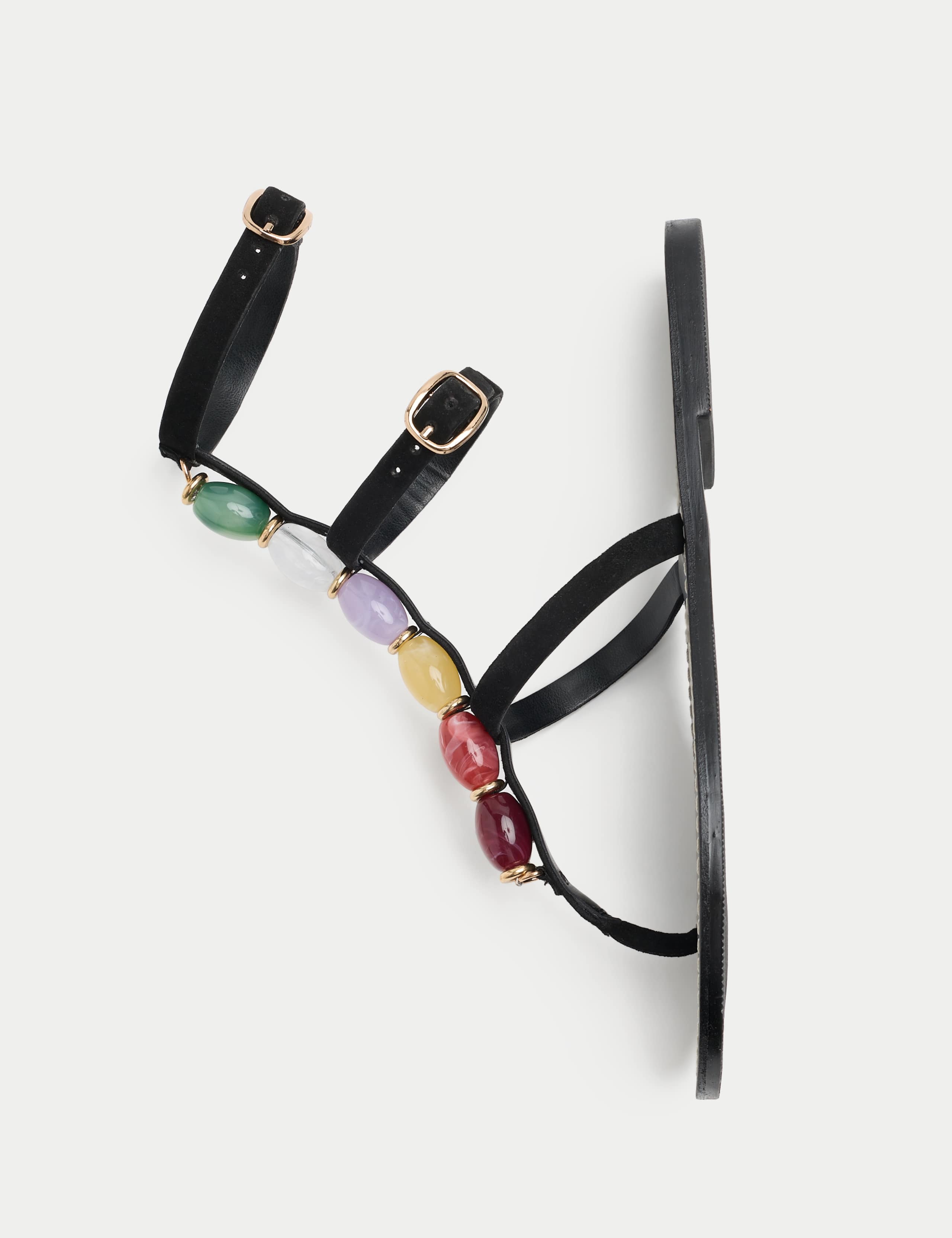 Suede Beaded Ankle Strap Gladiator Sandals 3 of 3