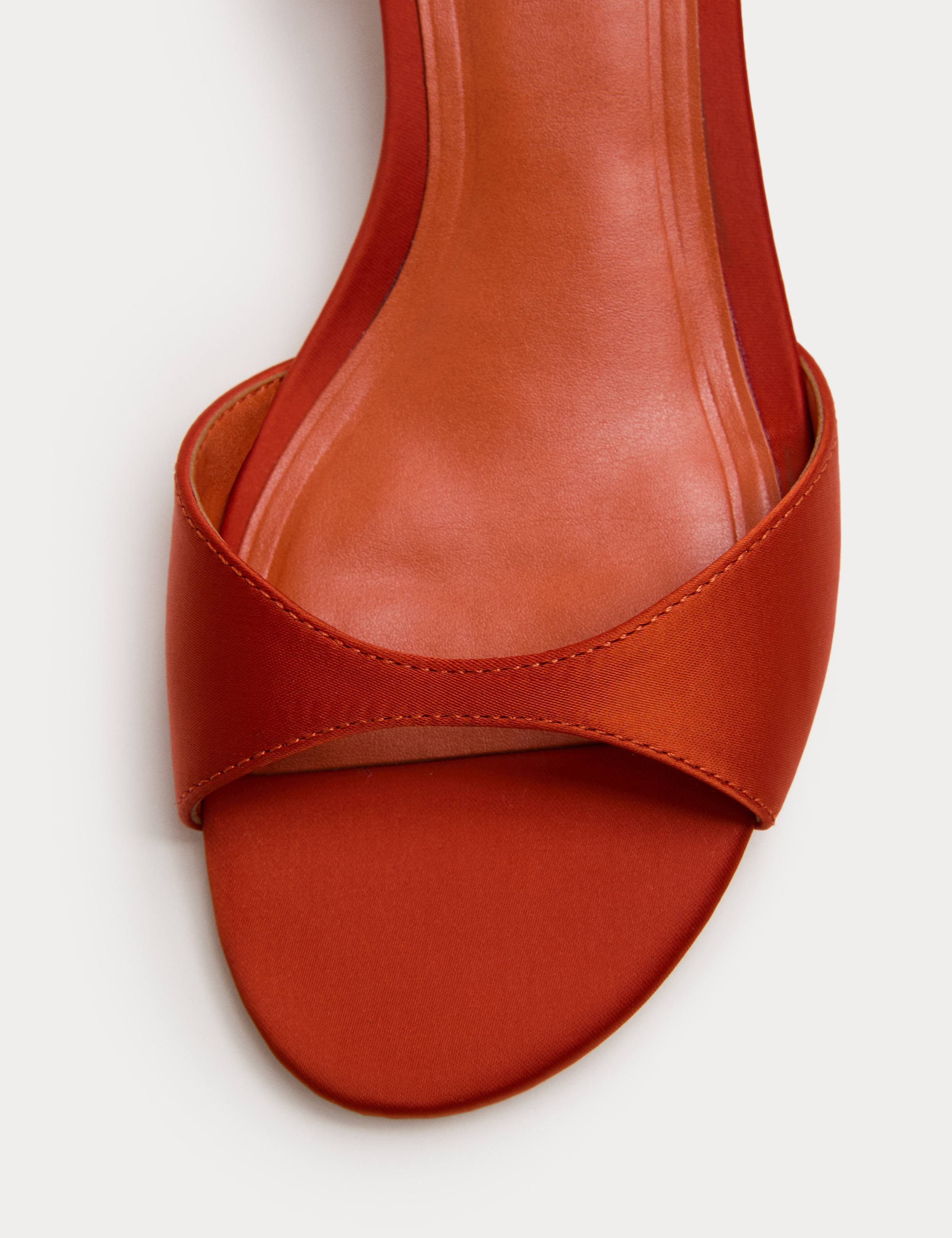 Satin Ankle Strap Kitten Heel Sandals 3 of 3