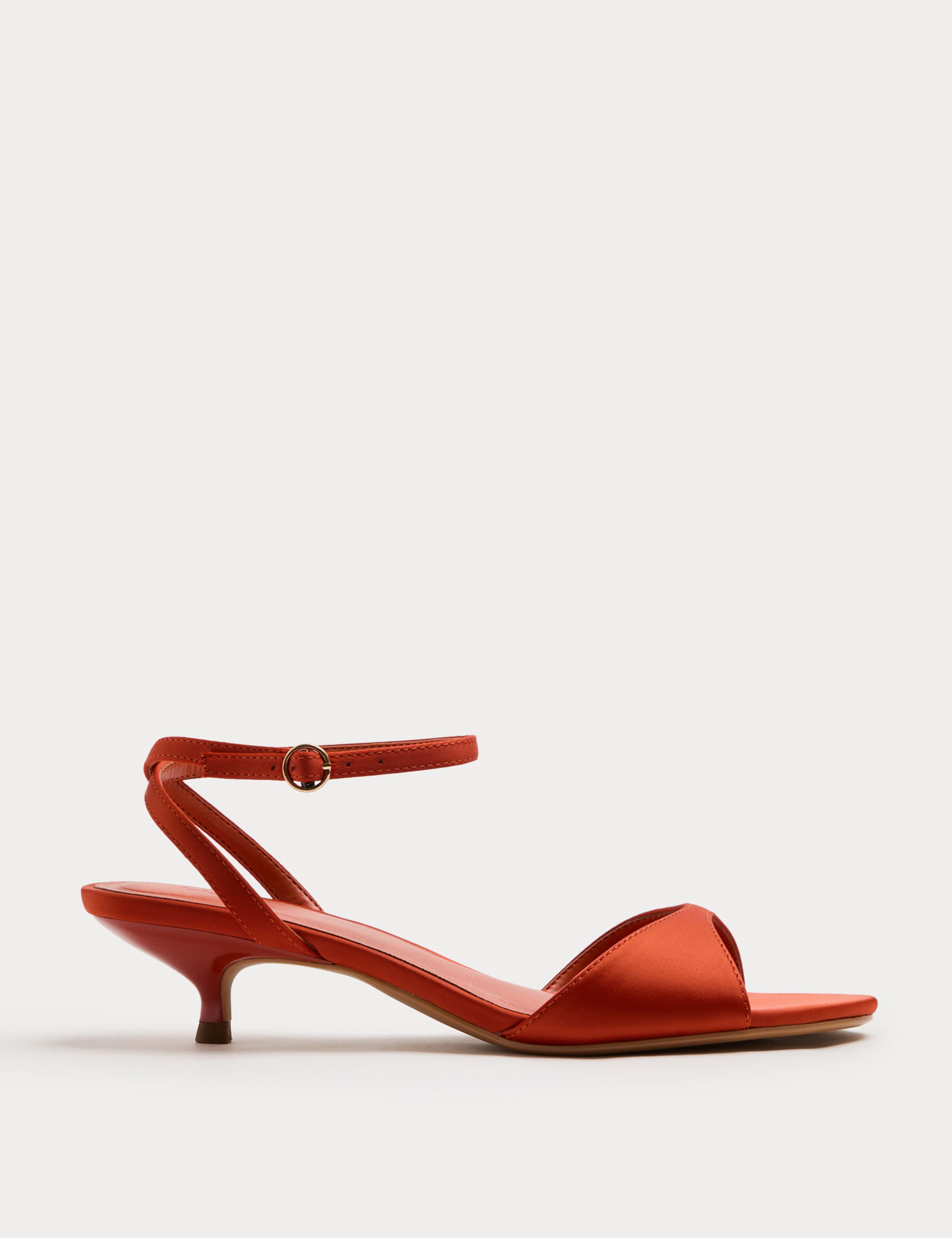 Satin Ankle Strap Kitten Heel Sandals 2 of 3