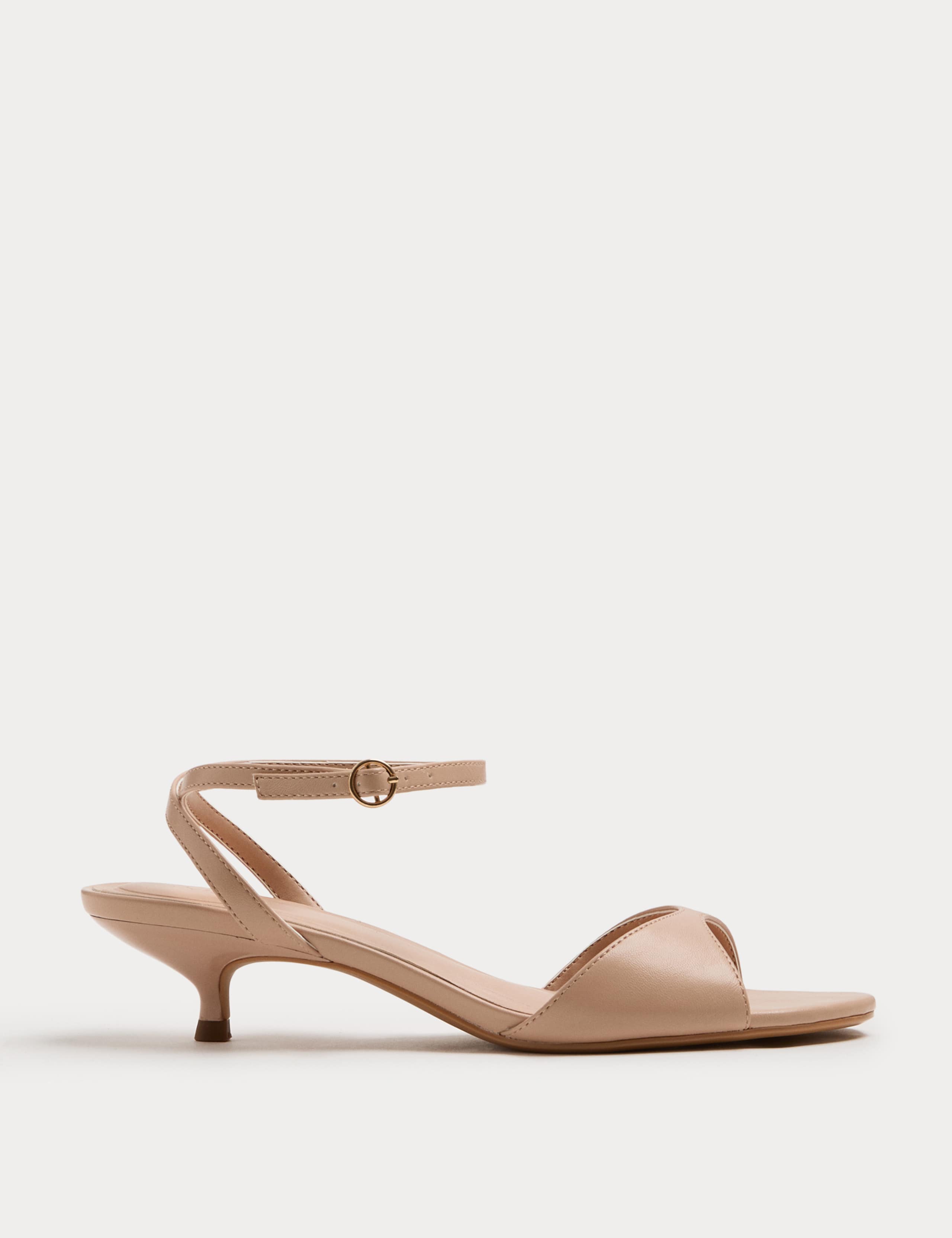 Ankle Strap Kitten Heel Peep Toe Sandals 2 of 3