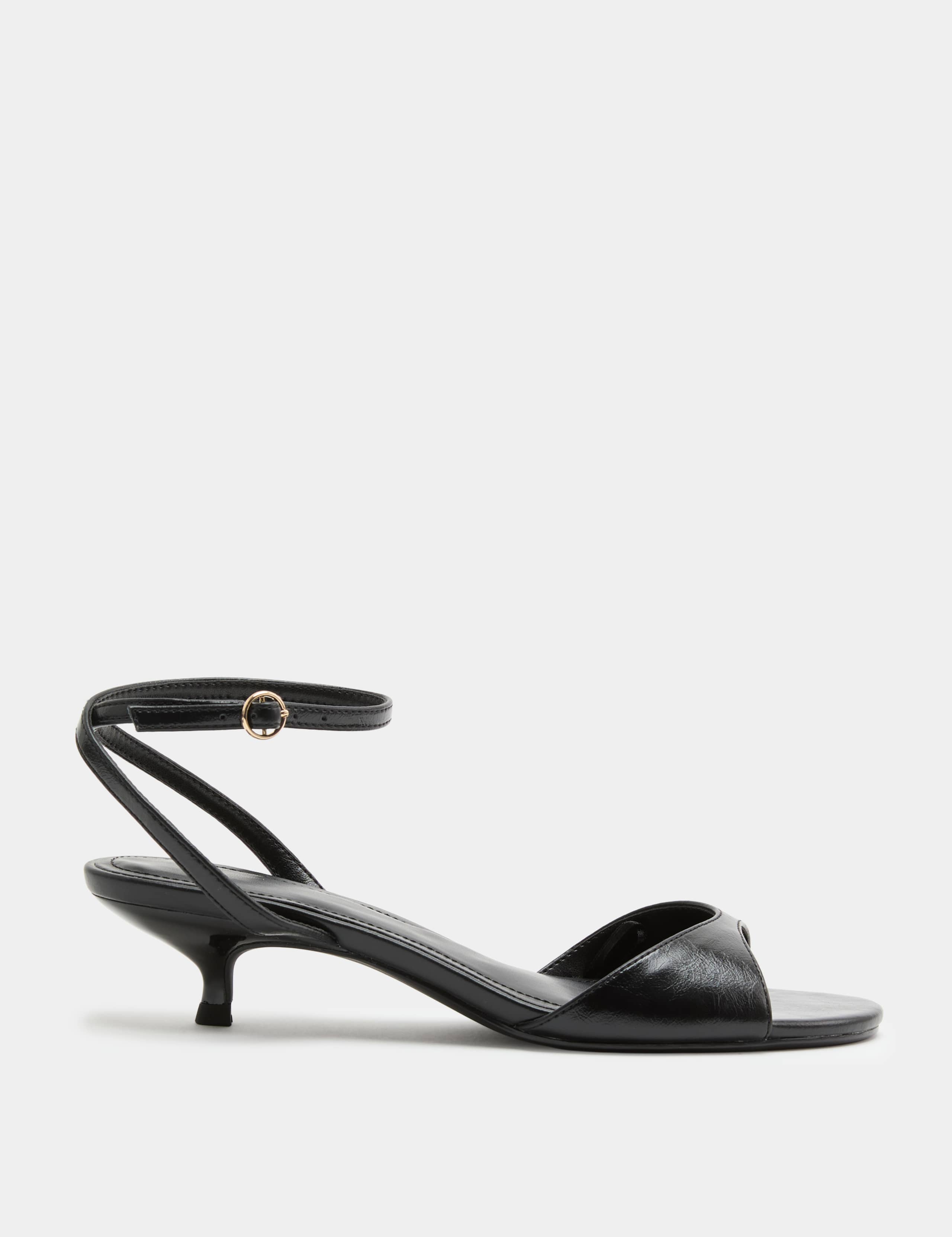 Ankle Strap Kitten Heel Peep Toe Sandals 2 of 3
