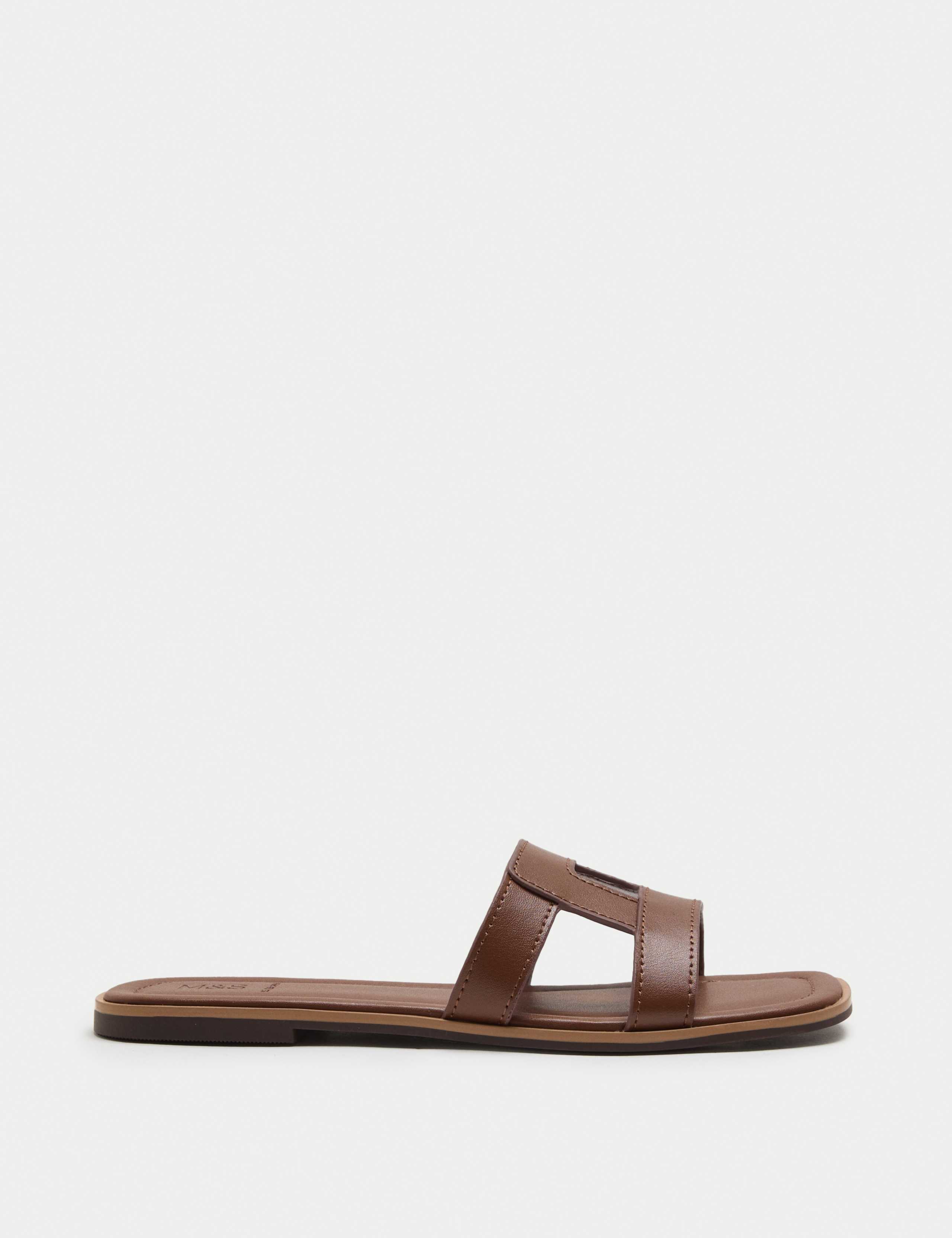 Leather Flat Mule Sandals 2 of 3