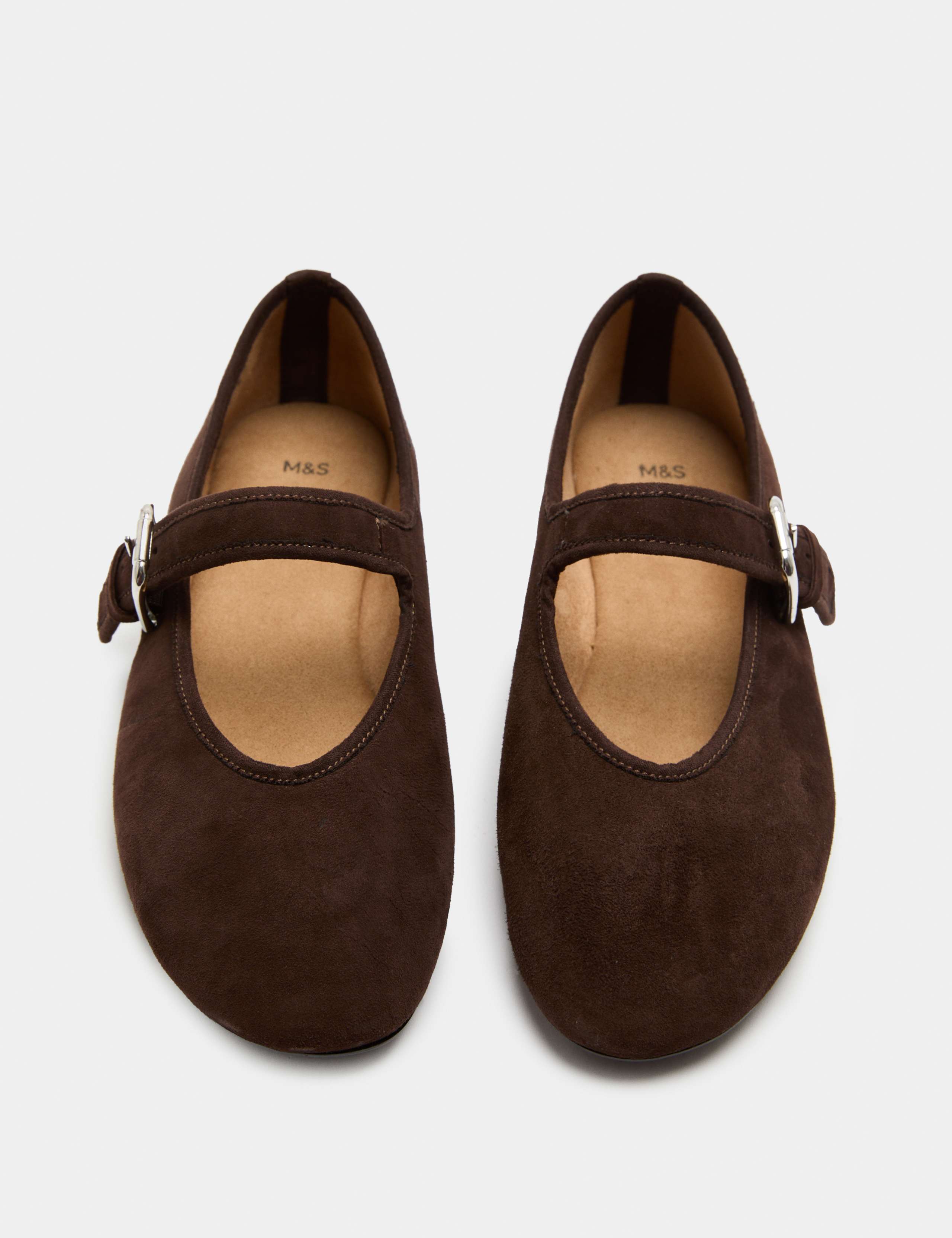 Suede Flat Mary Jane Ballet Pumps 1 of 3