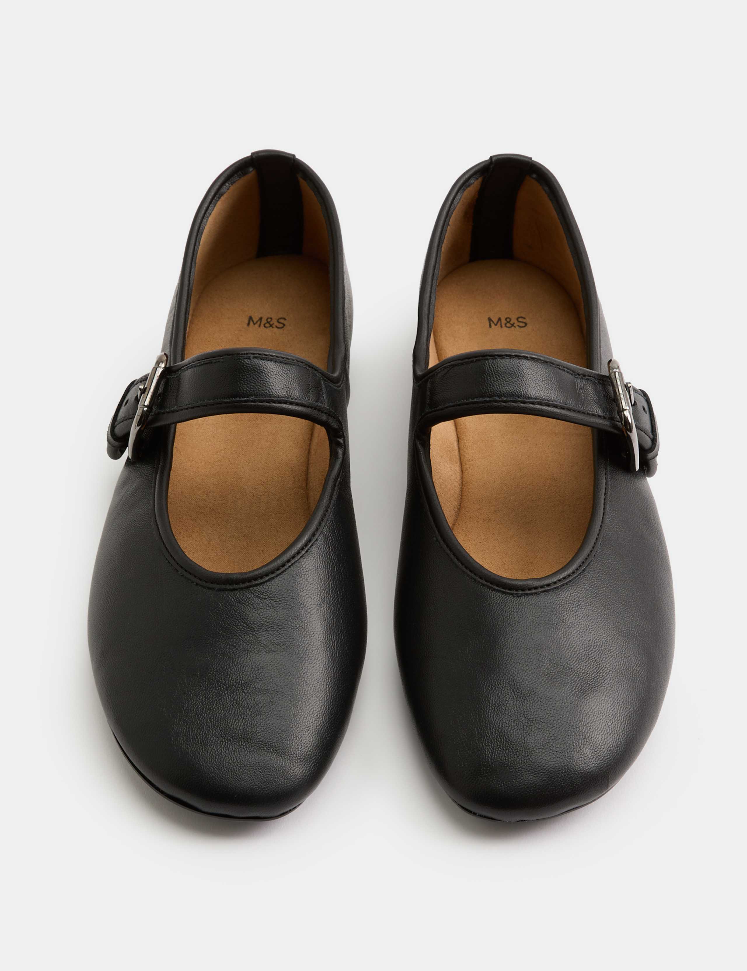 Leather Mary Jane Buckle Flat Ballet Pumps 3 of 3