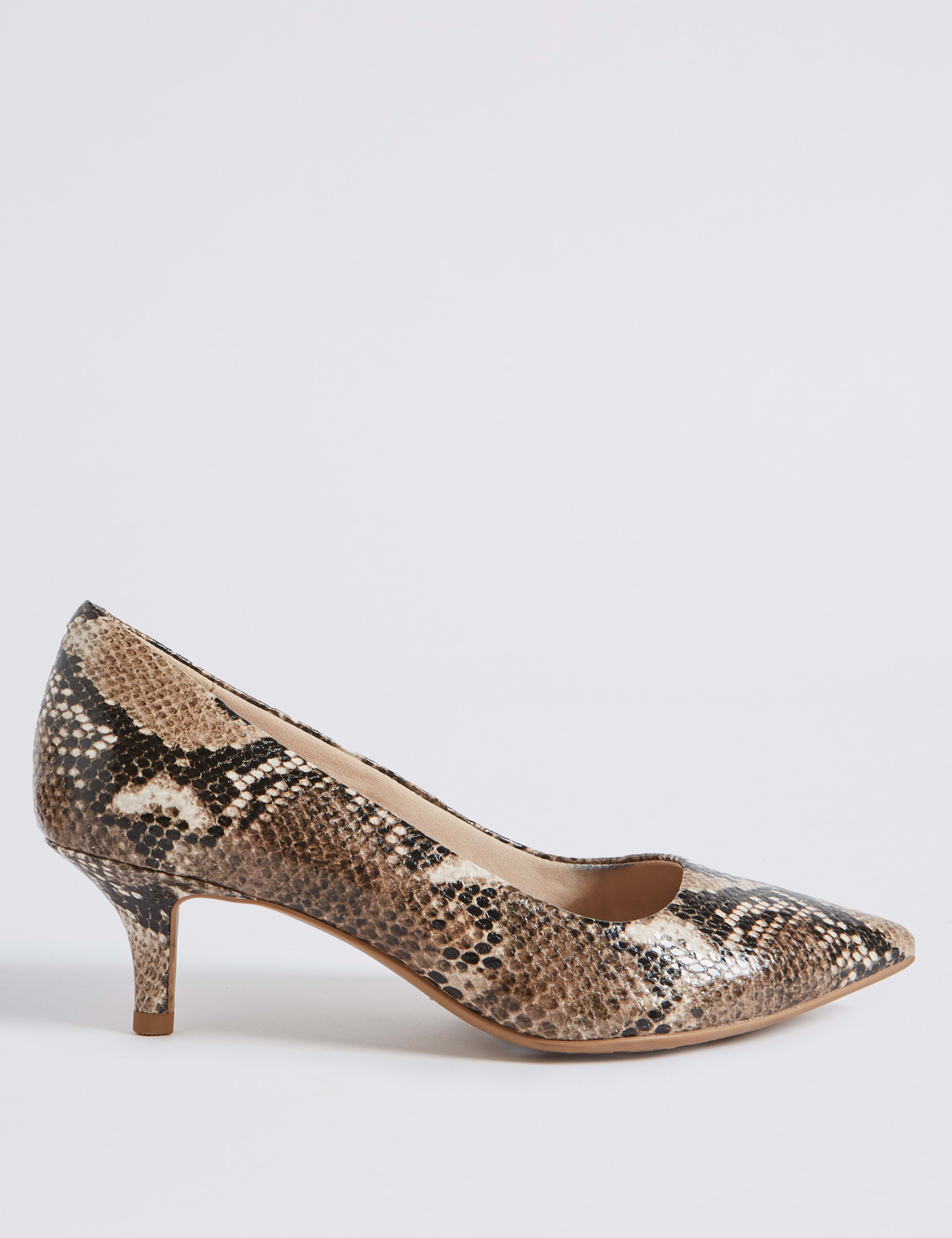 Wide Fit Leather Kitten Heel Court Shoes 2 of 6
