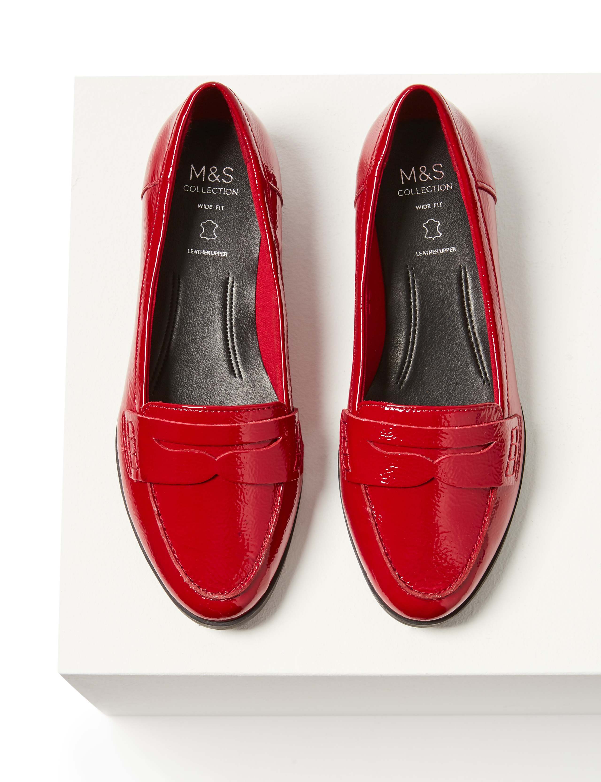 Wide Fit Leather Patent Loafers 4 of 5