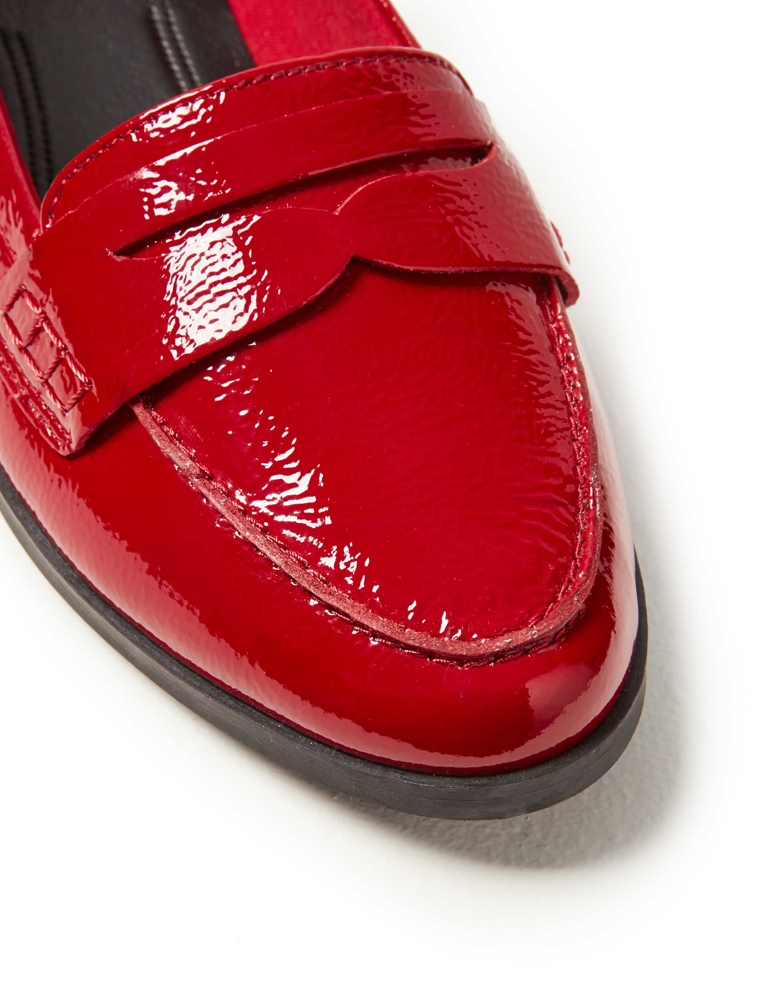 Wide Fit Leather Patent Loafers 5 of 5