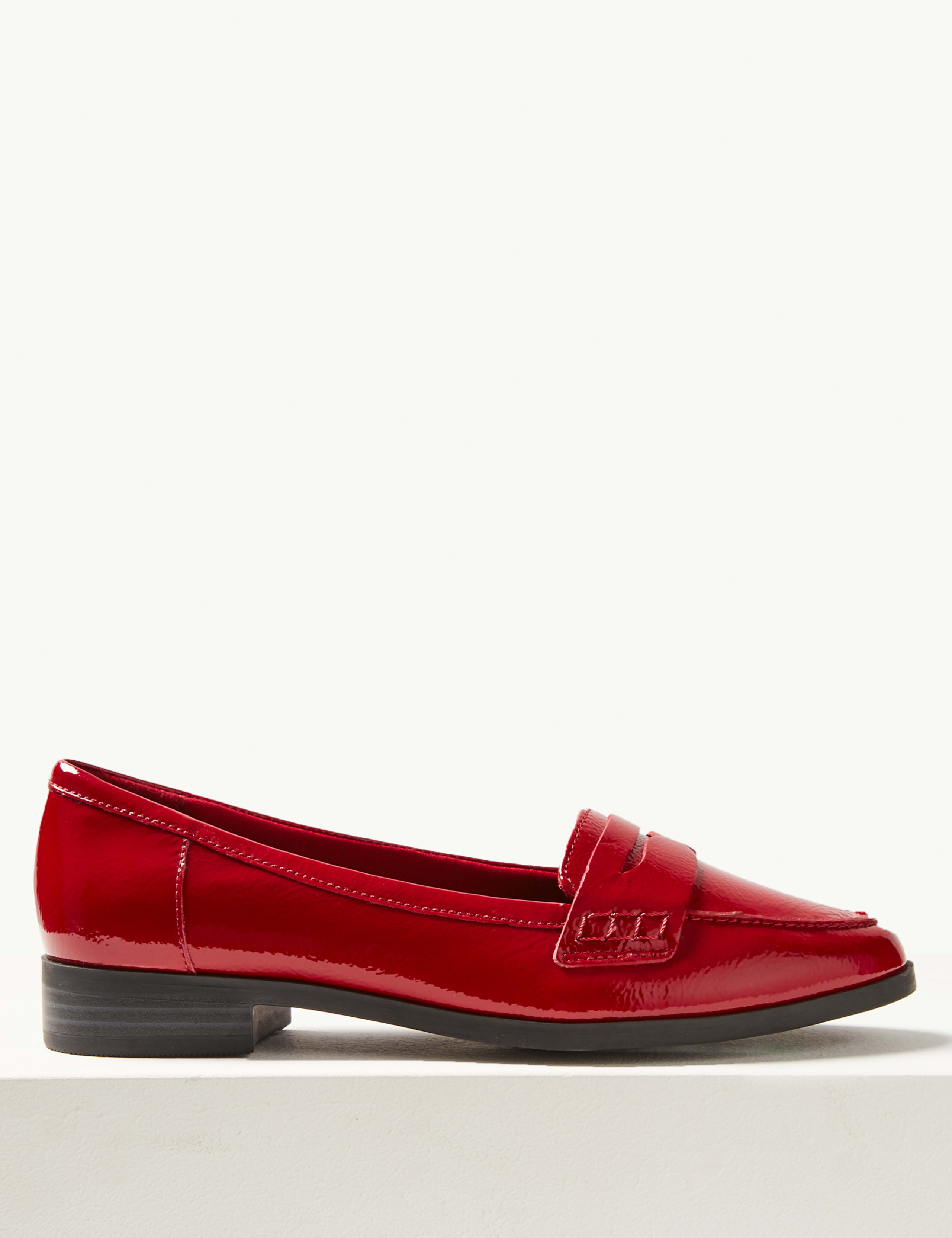 Wide Fit Leather Patent Loafers 2 of 5