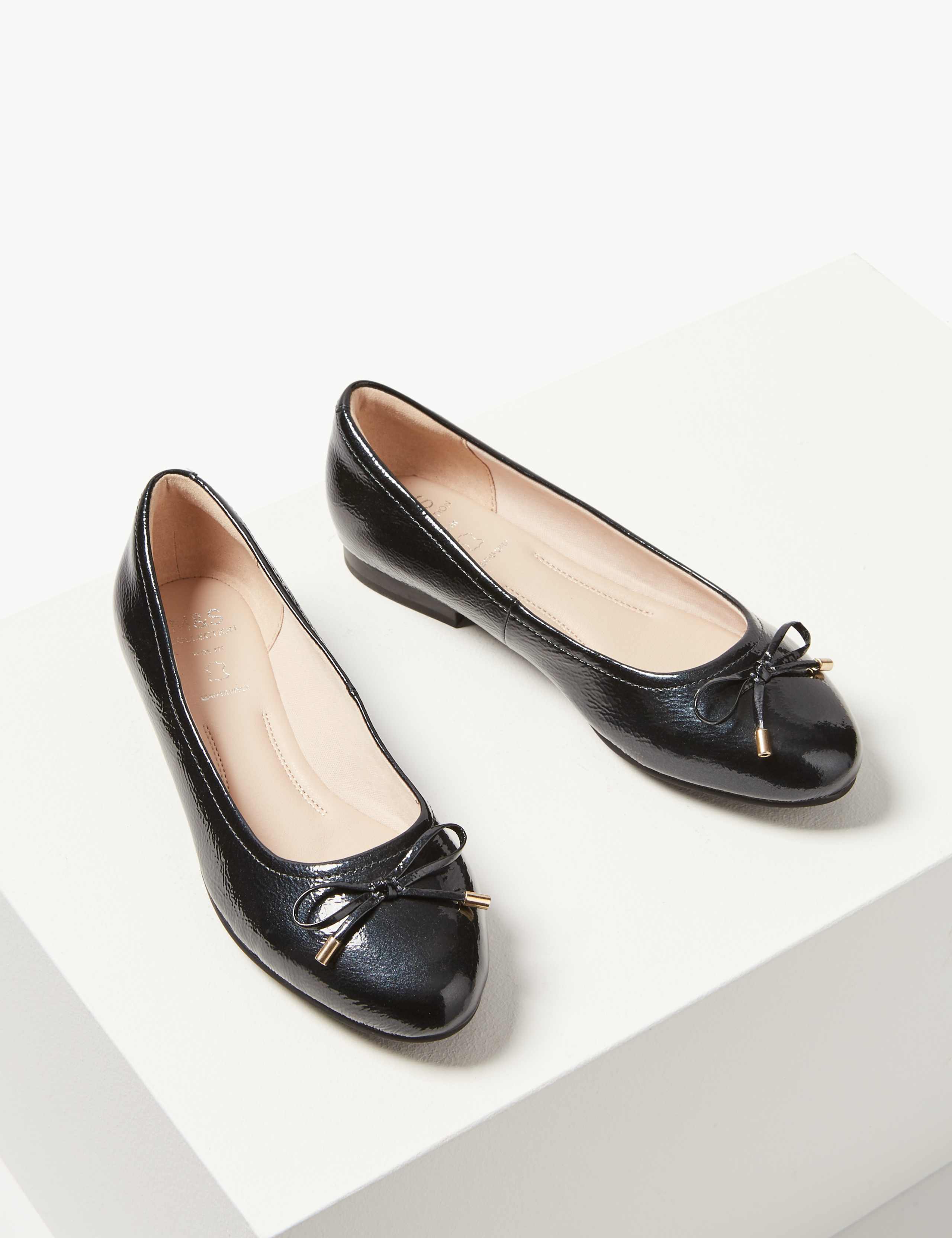 Wide Fit Leather Bow Pumps 3 of 5