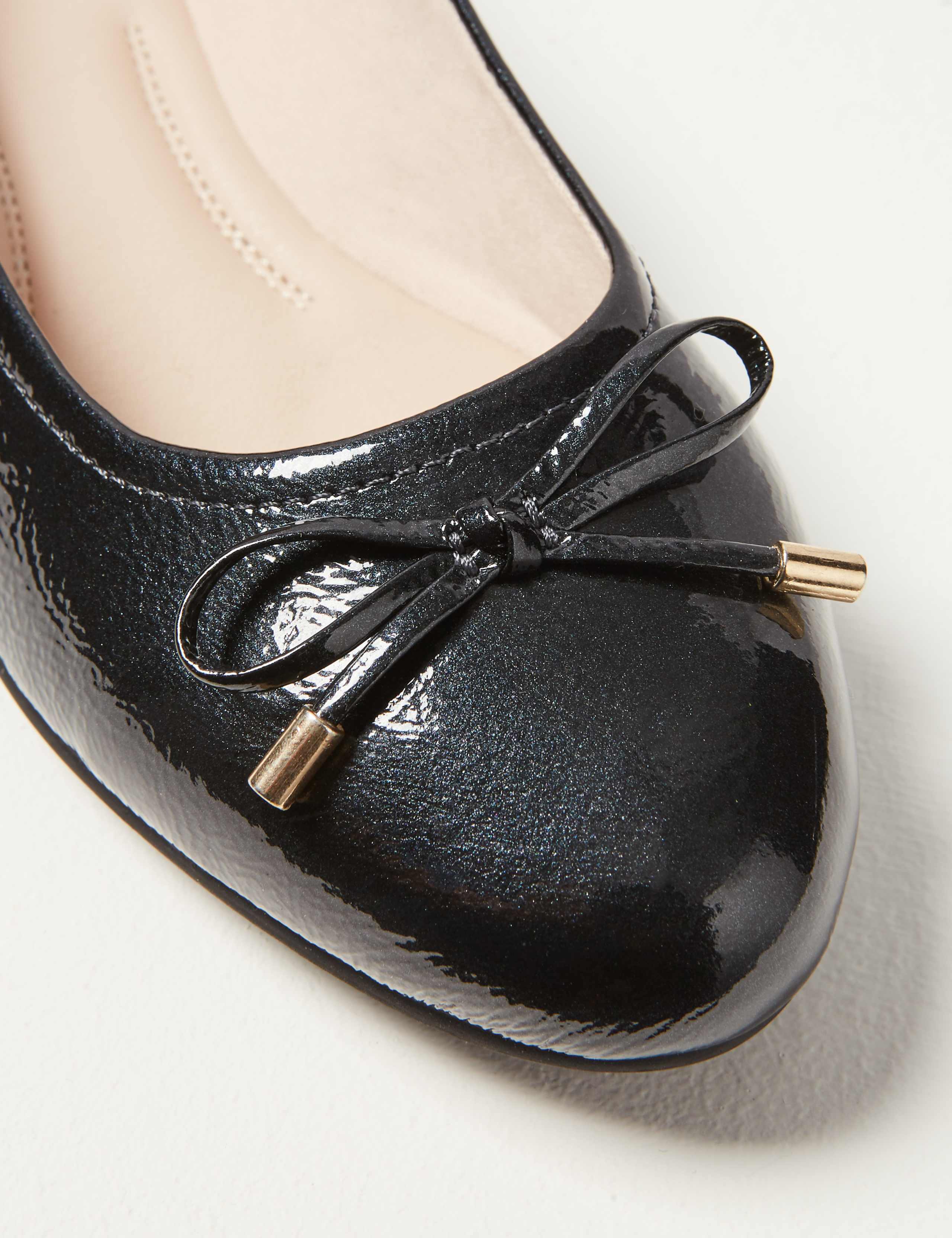 Wide Fit Leather Bow Pumps 4 of 5