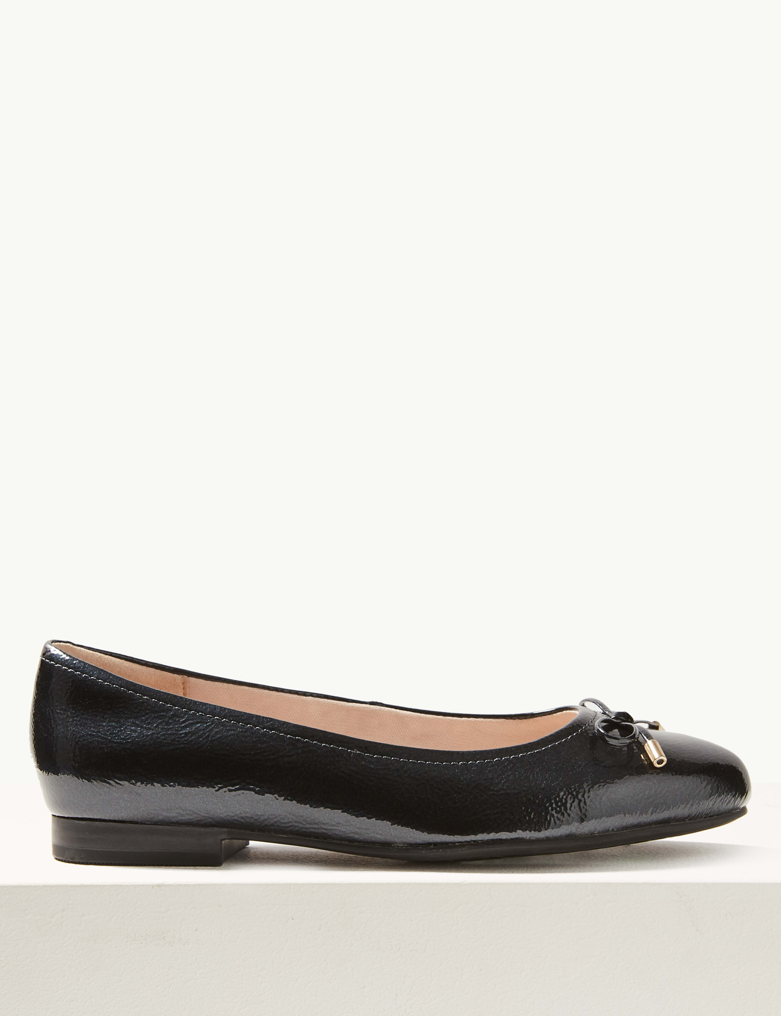 Wide Fit Leather Bow Pumps 2 of 5