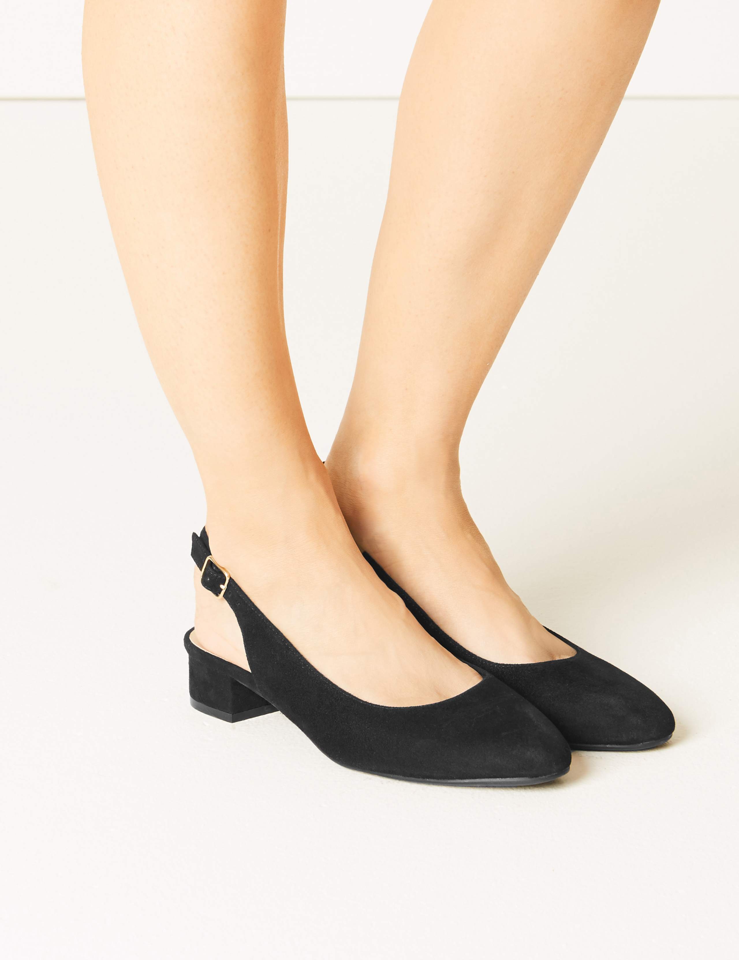 Wide Fit Suede Slingback Shoes 1 of 5