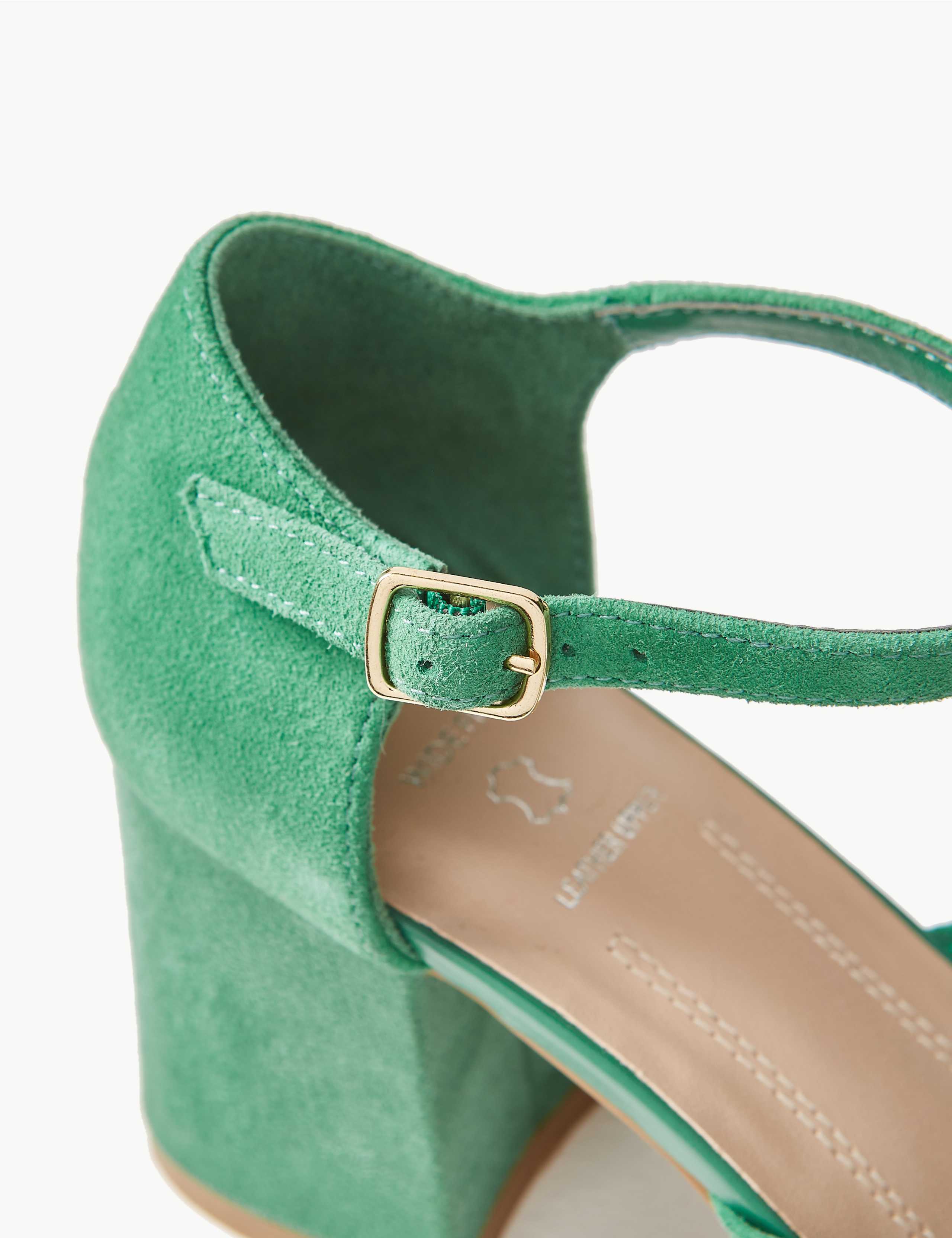 Wide Fit Suede Block Heel Court Shoes 4 of 5