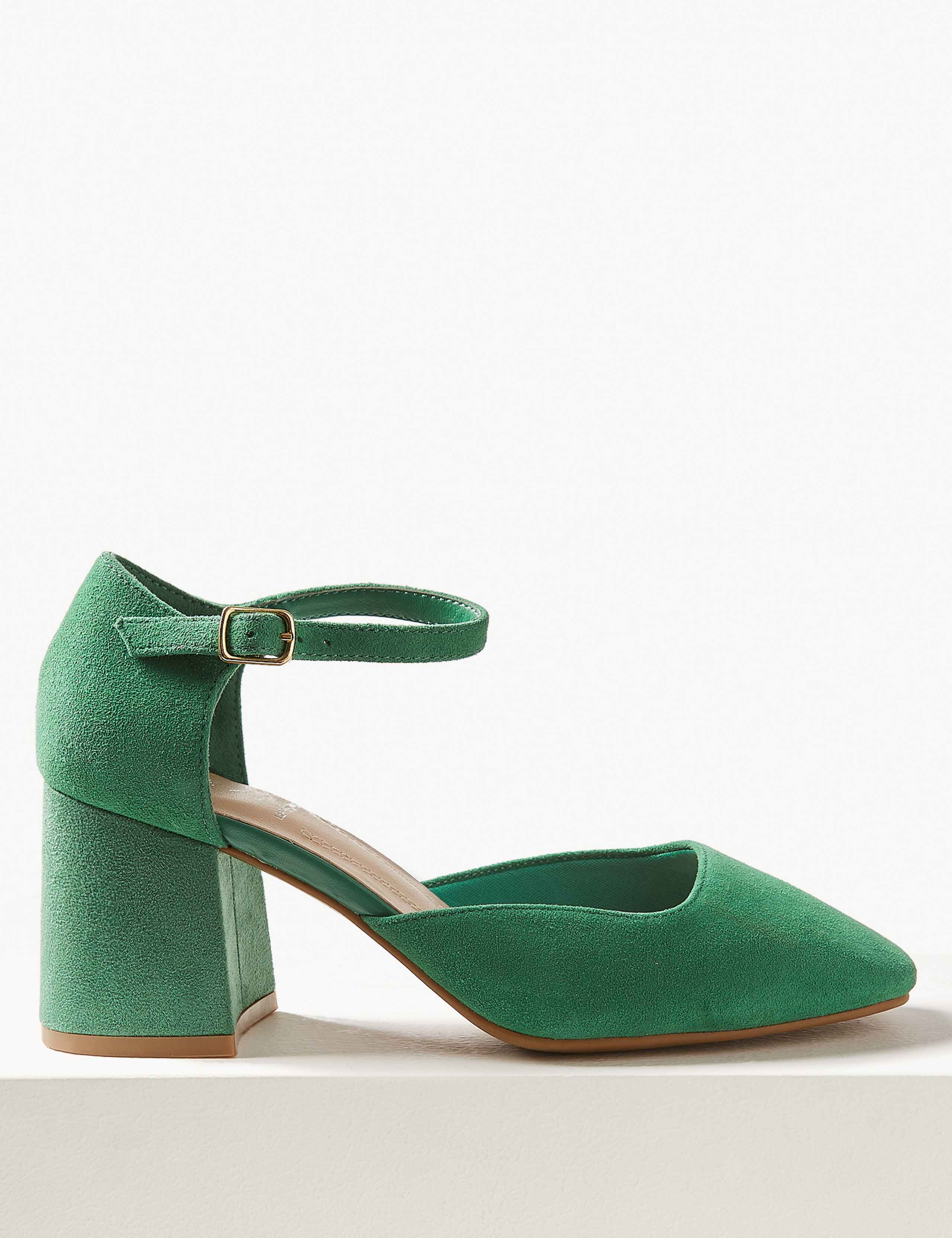 Wide Fit Suede Block Heel Court Shoes 2 of 5