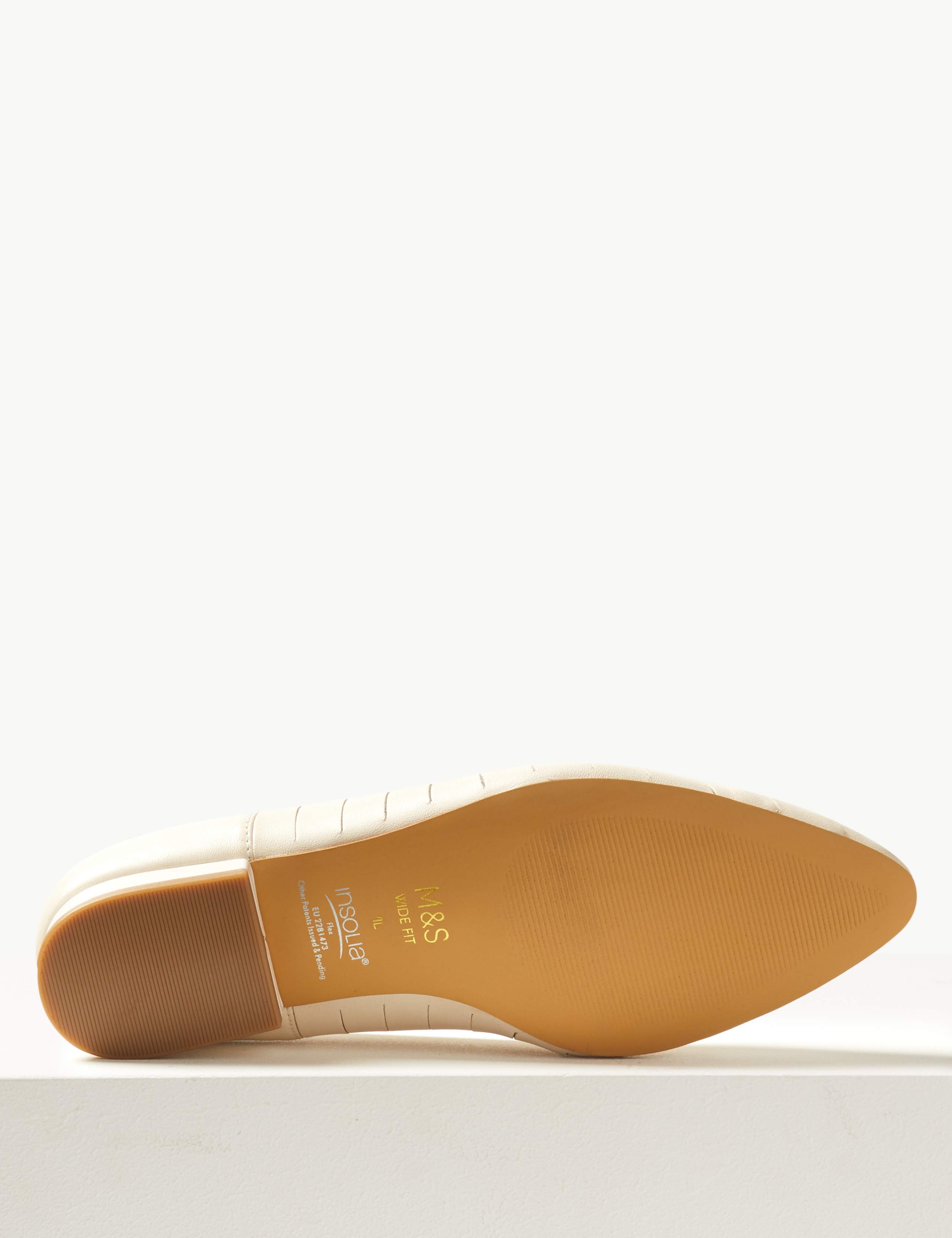 Wide Fit Leather Almond Toe Pumps 5 of 5