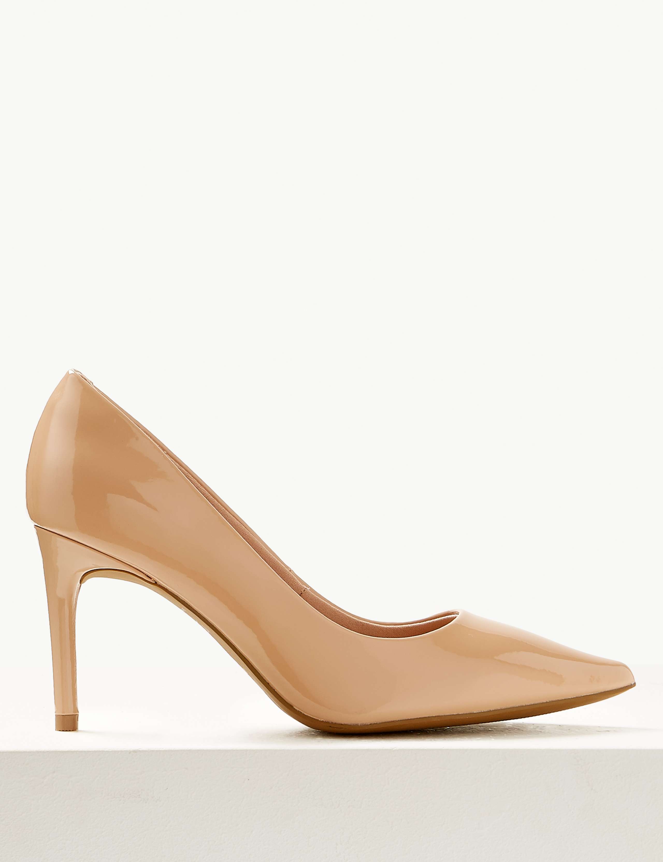 Wide Fit Leather Stiletto Heel Court Shoes 2 of 5