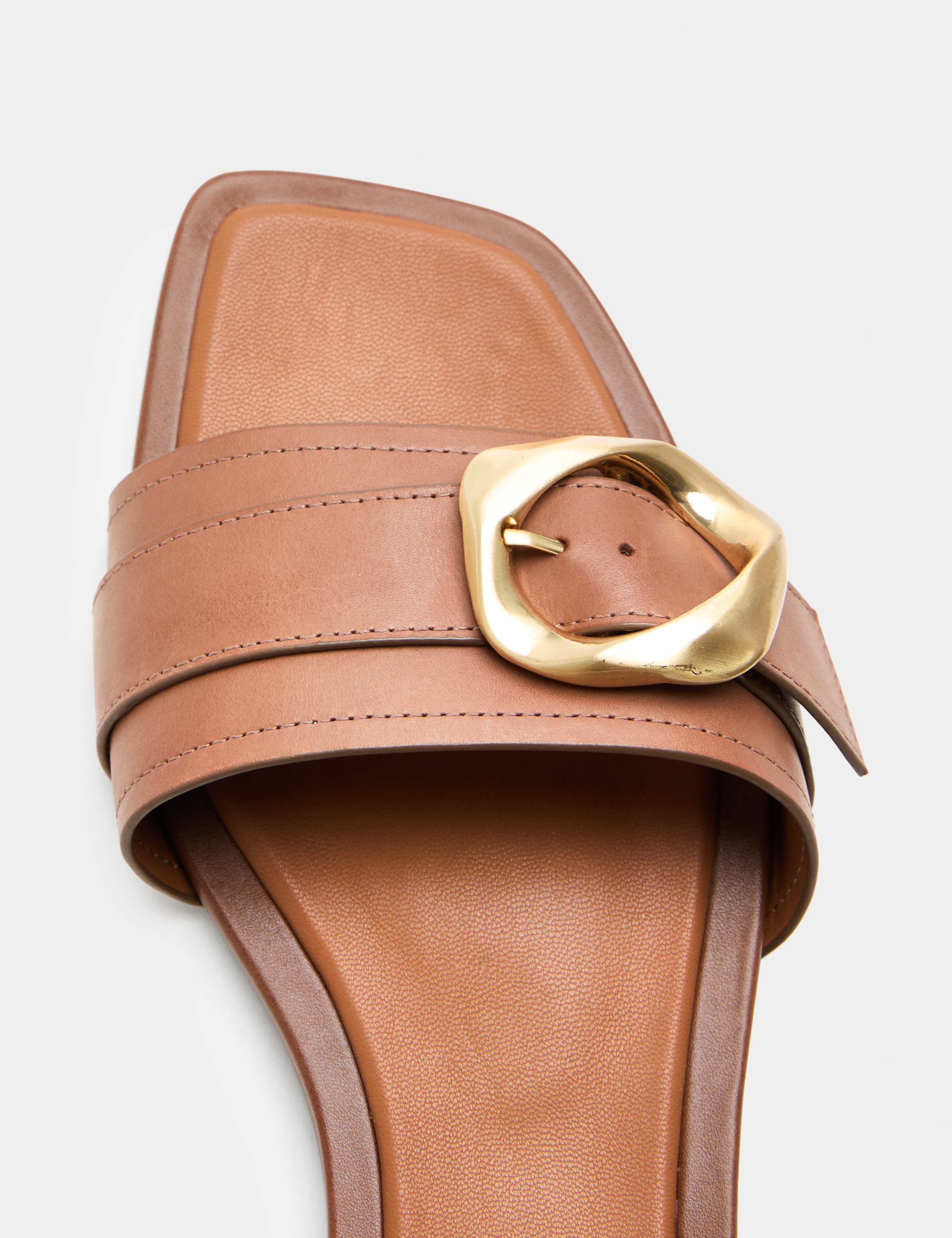 Leather Trim Flat Mule Sandals 3 of 3